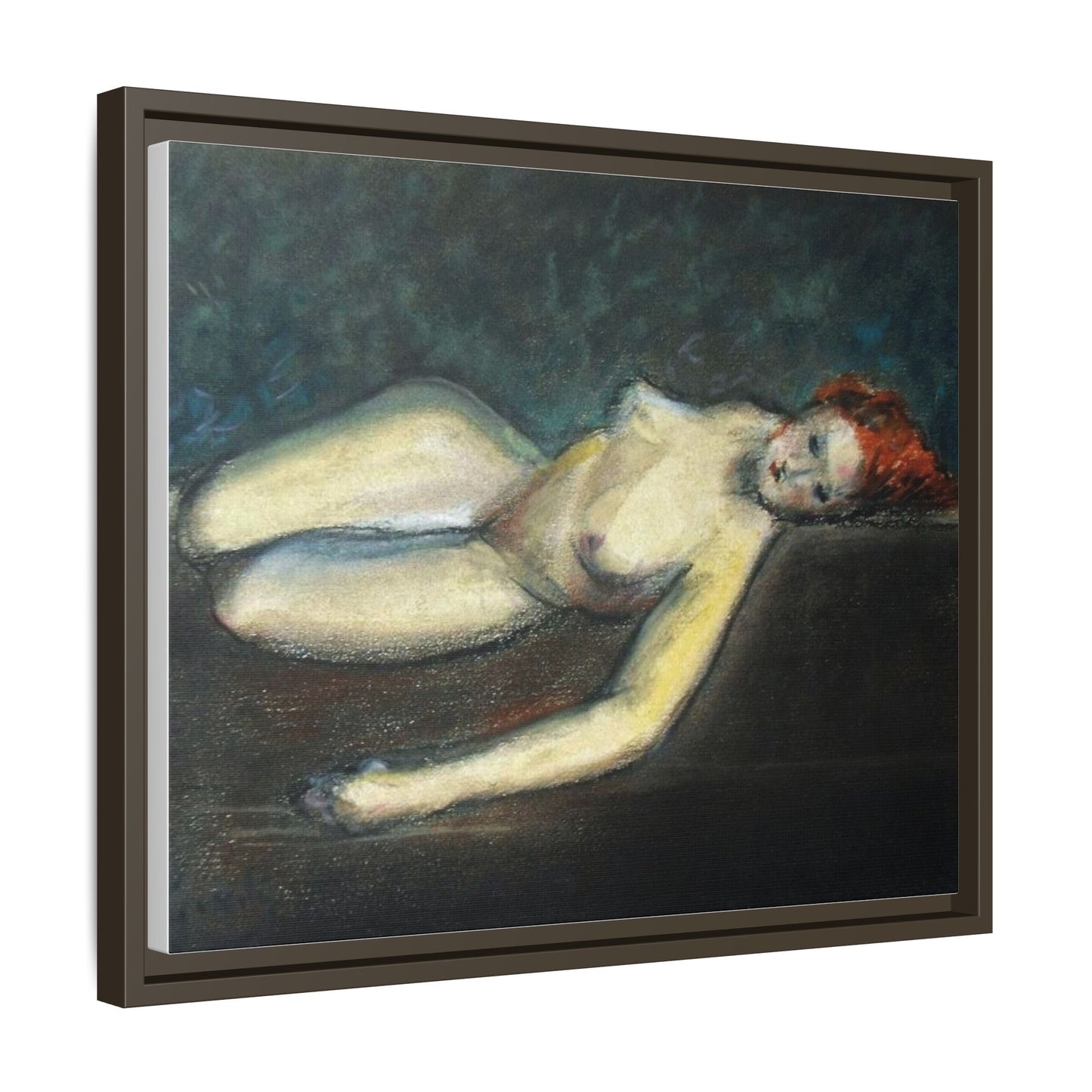 Lying nude by Paul Gosselin Framed Matte Canvas Wall Art Print