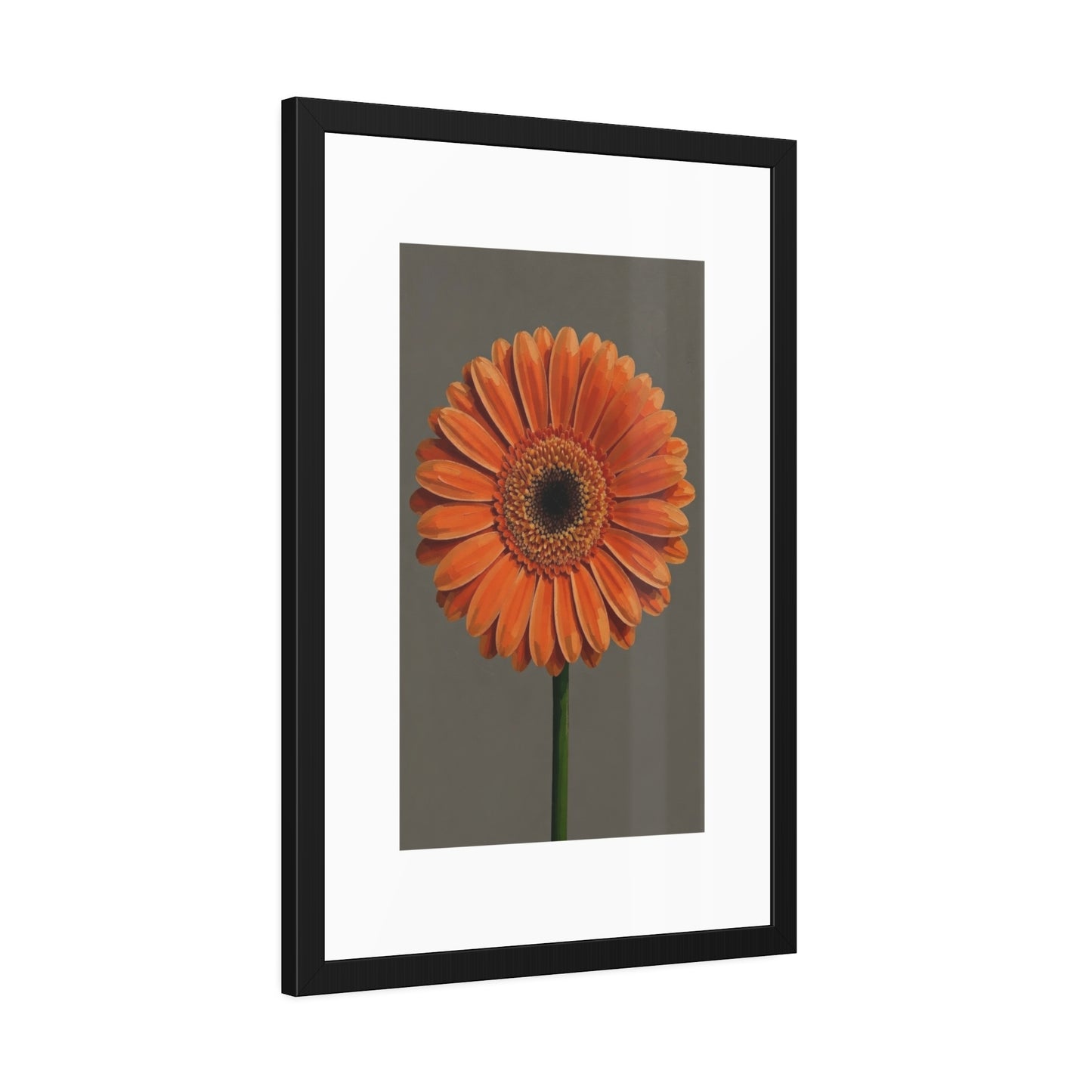 Orange Gerbera Framed Poster — Floral Wall Art Print