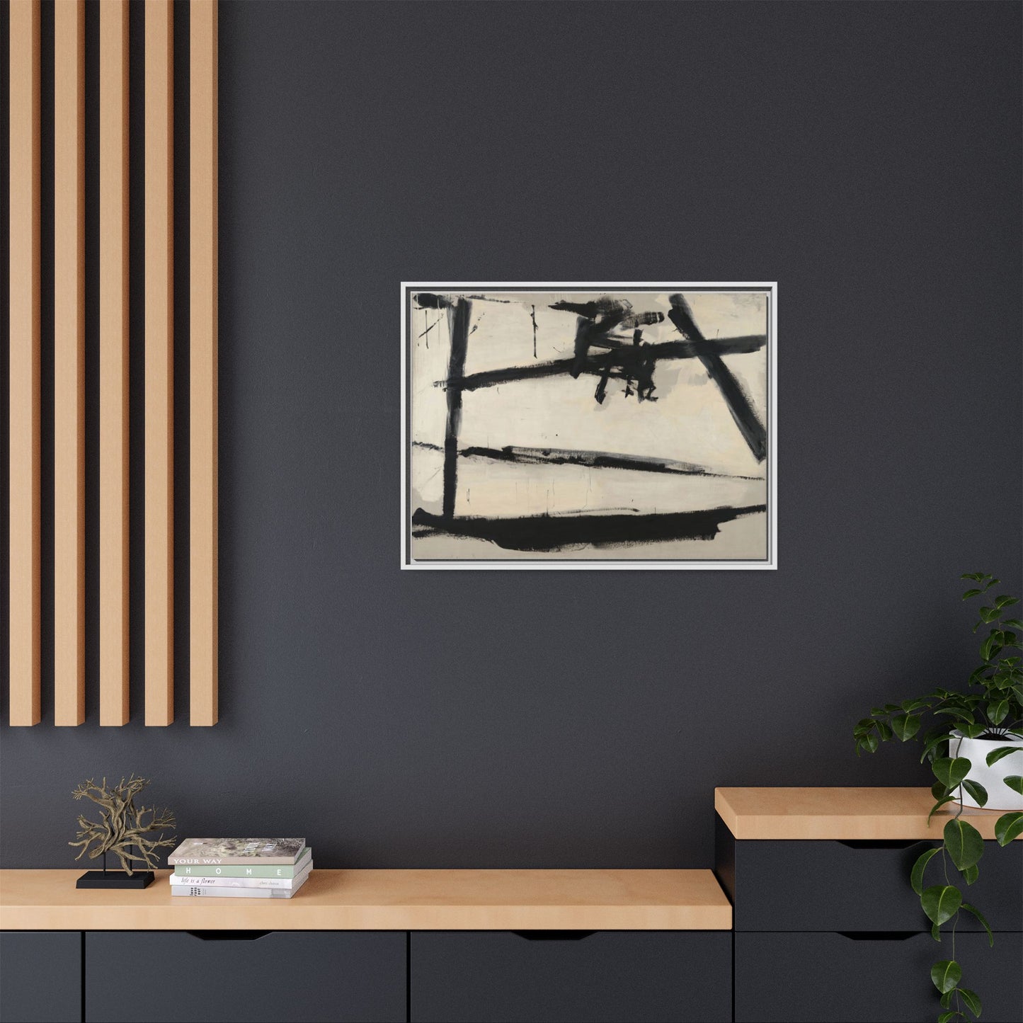 Painting Number 2 by Franz Kline Framed Abstract Canvas Art Print