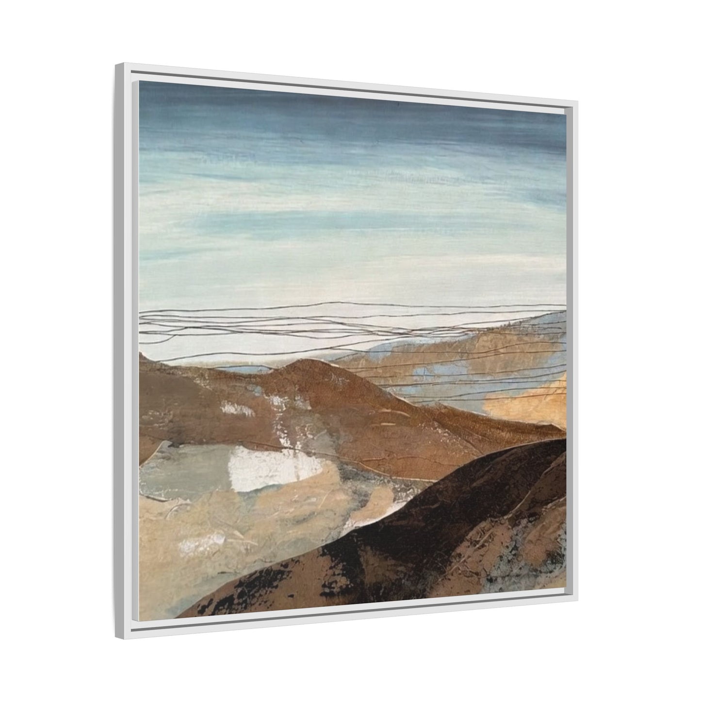 Framed Matte Canvas Art — Serene Abstract Landscape