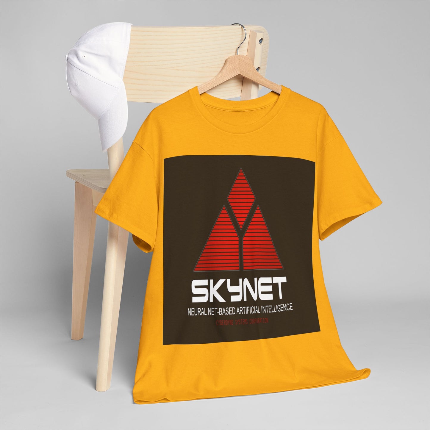 Skynet Logo Tee — Retro Red AI Graphic T-Shirt