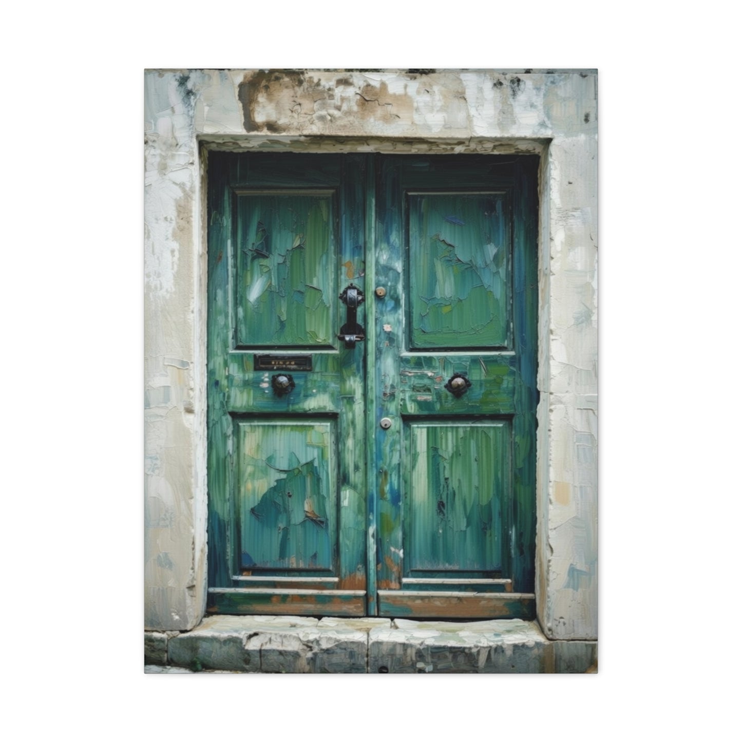 Vintage Green Door Matte Canvas Wall Art — Stretched 1.25"
