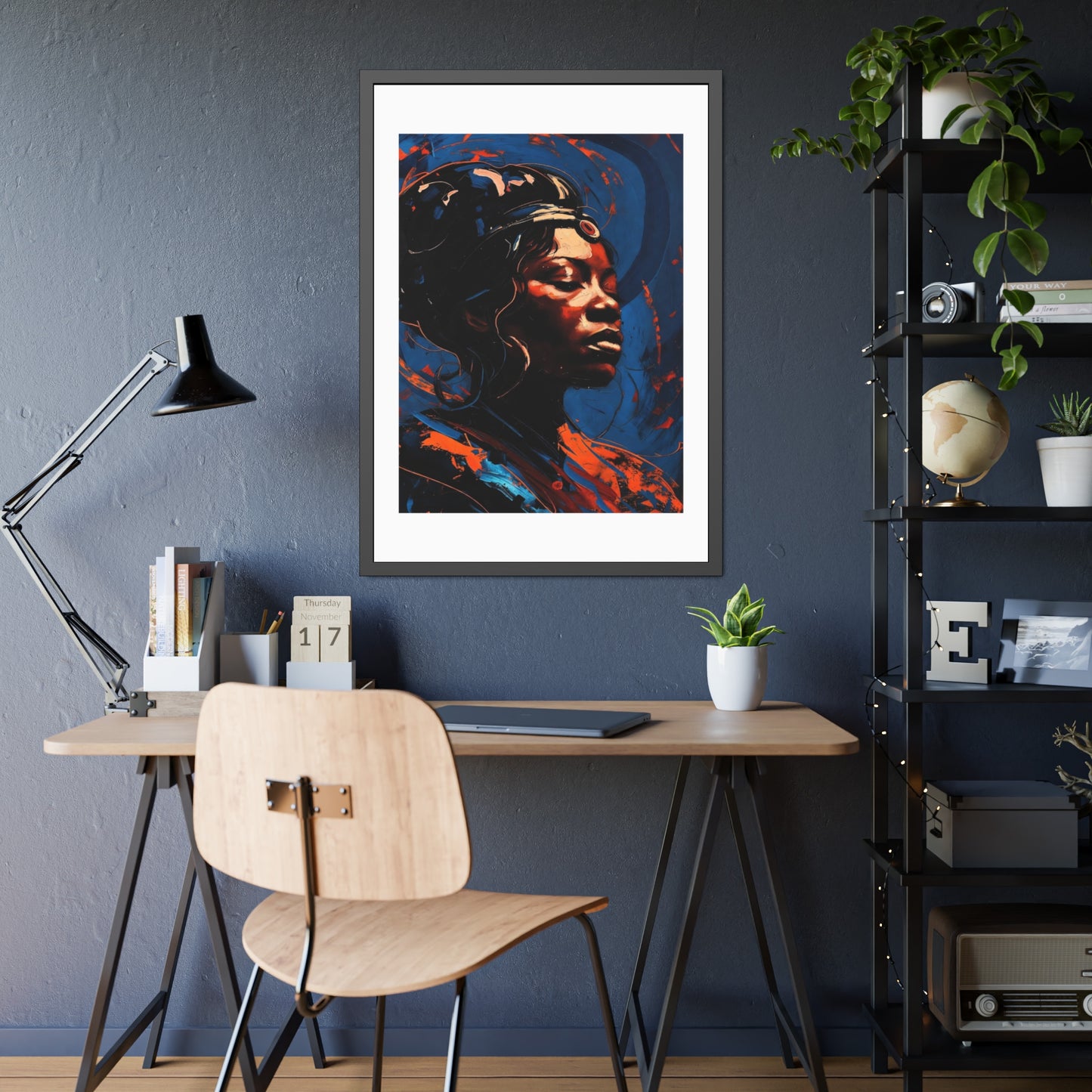 Framed Art Poster — Bold Abstract Portrait Wall Art