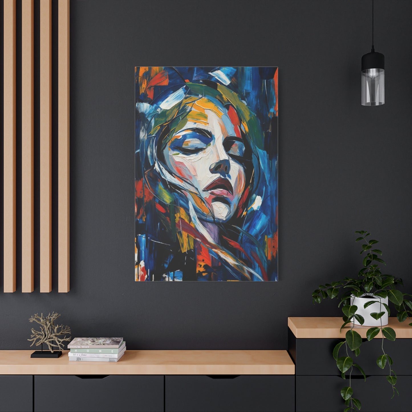 Abstract Colorful Woman Portrait Canvas