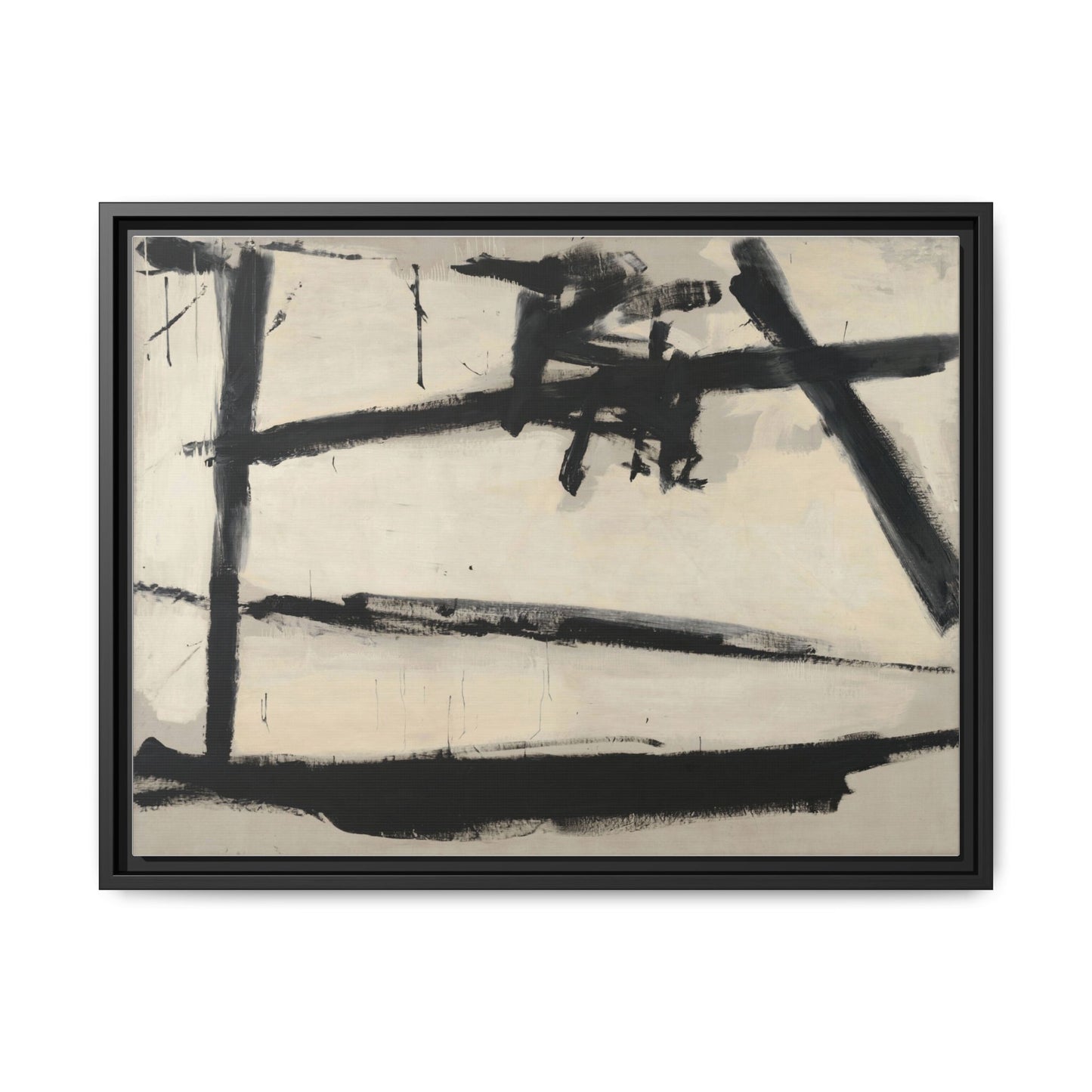 Painting Number 2 by Franz Kline Framed Abstract Canvas Art Print