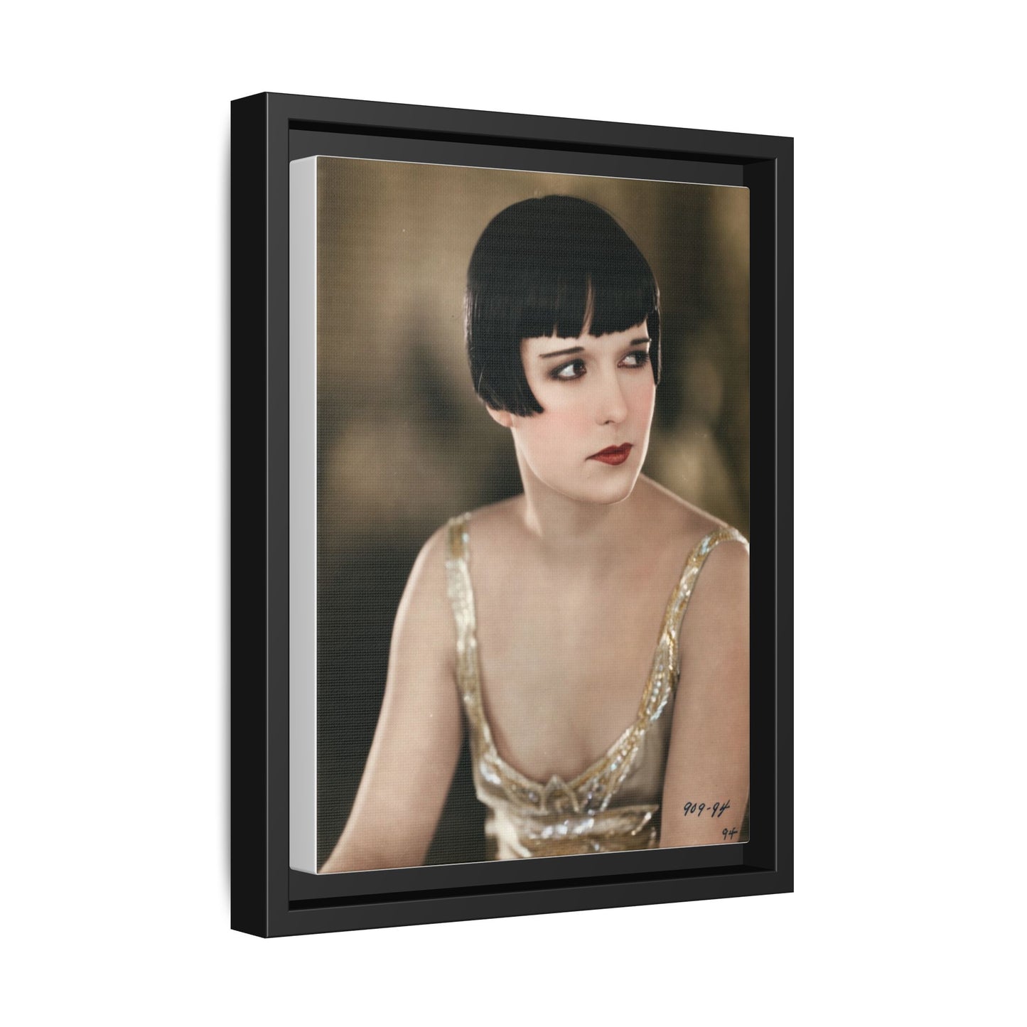 Vintage Louise Brooks Portrait Matte Canvas Framed Wall Art