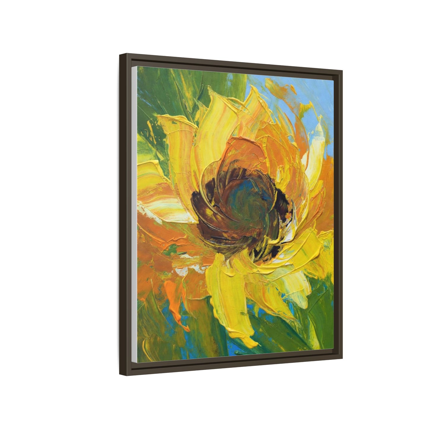 Framed Sunflower Abstract Matte Canvas Print