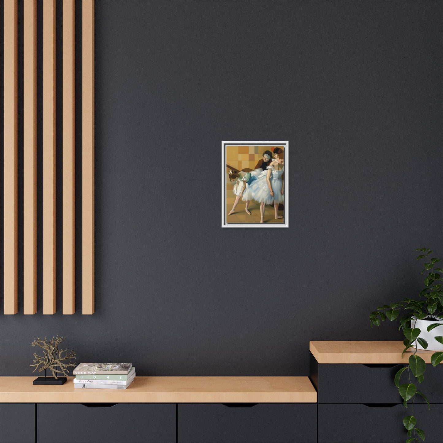 Ballet Dancers Matte Framed Canvas – Impressionist Dance Wall Art