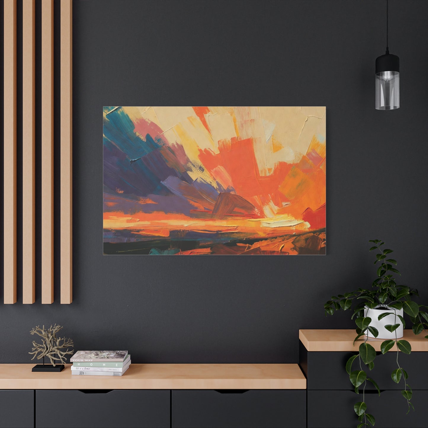 Abstract Sunset Landscape Canvas Print — Matte Stretched Wall Art