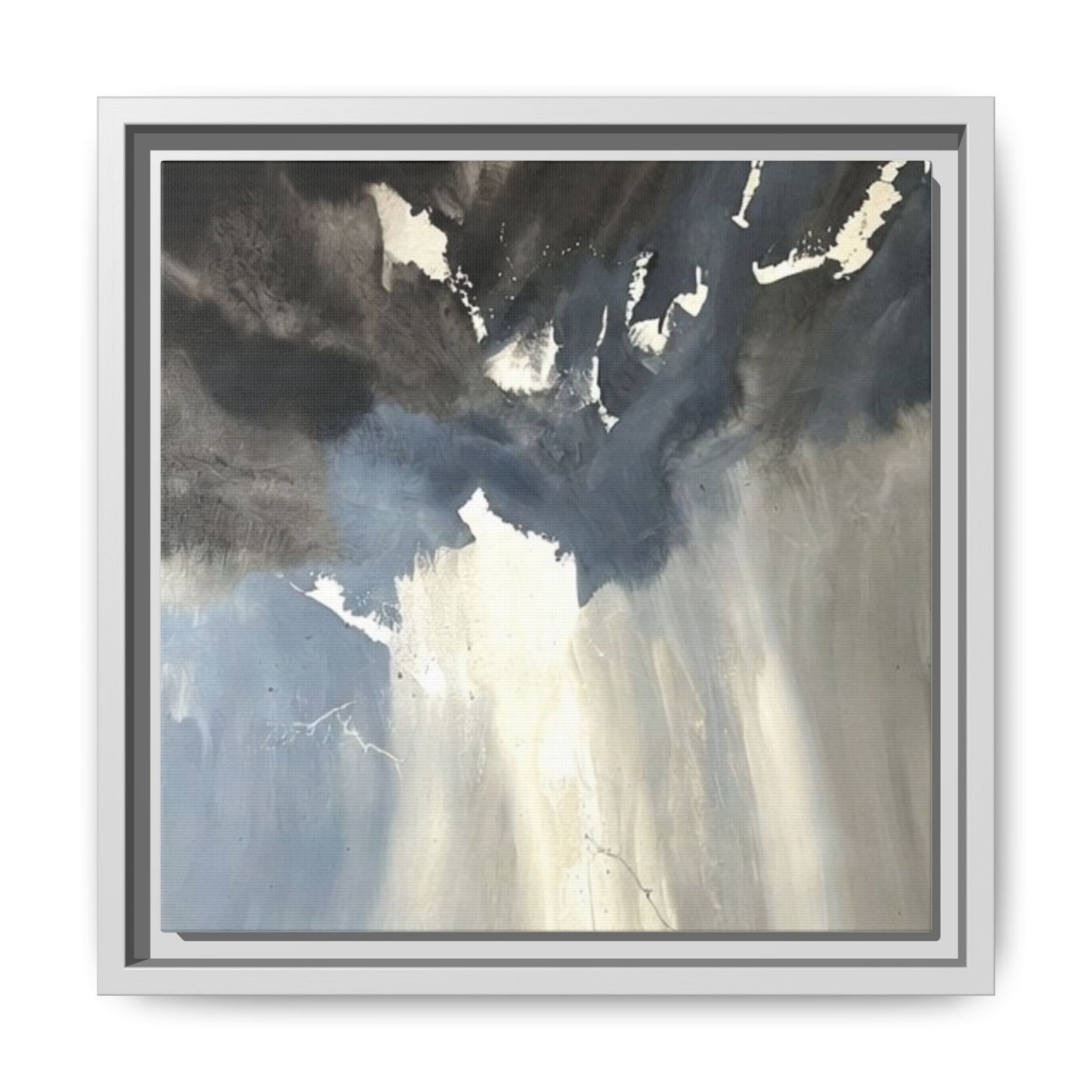 Framed Matte Canvas Art — Moody Abstract Sky Painting
