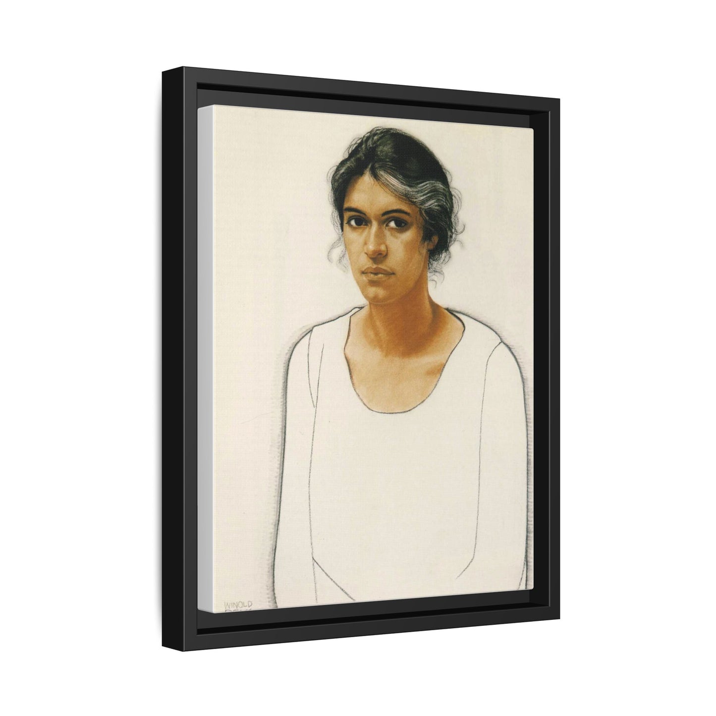 Portrait of a Woman by Winold Reiss Framed Matte Canvas Portrait Print