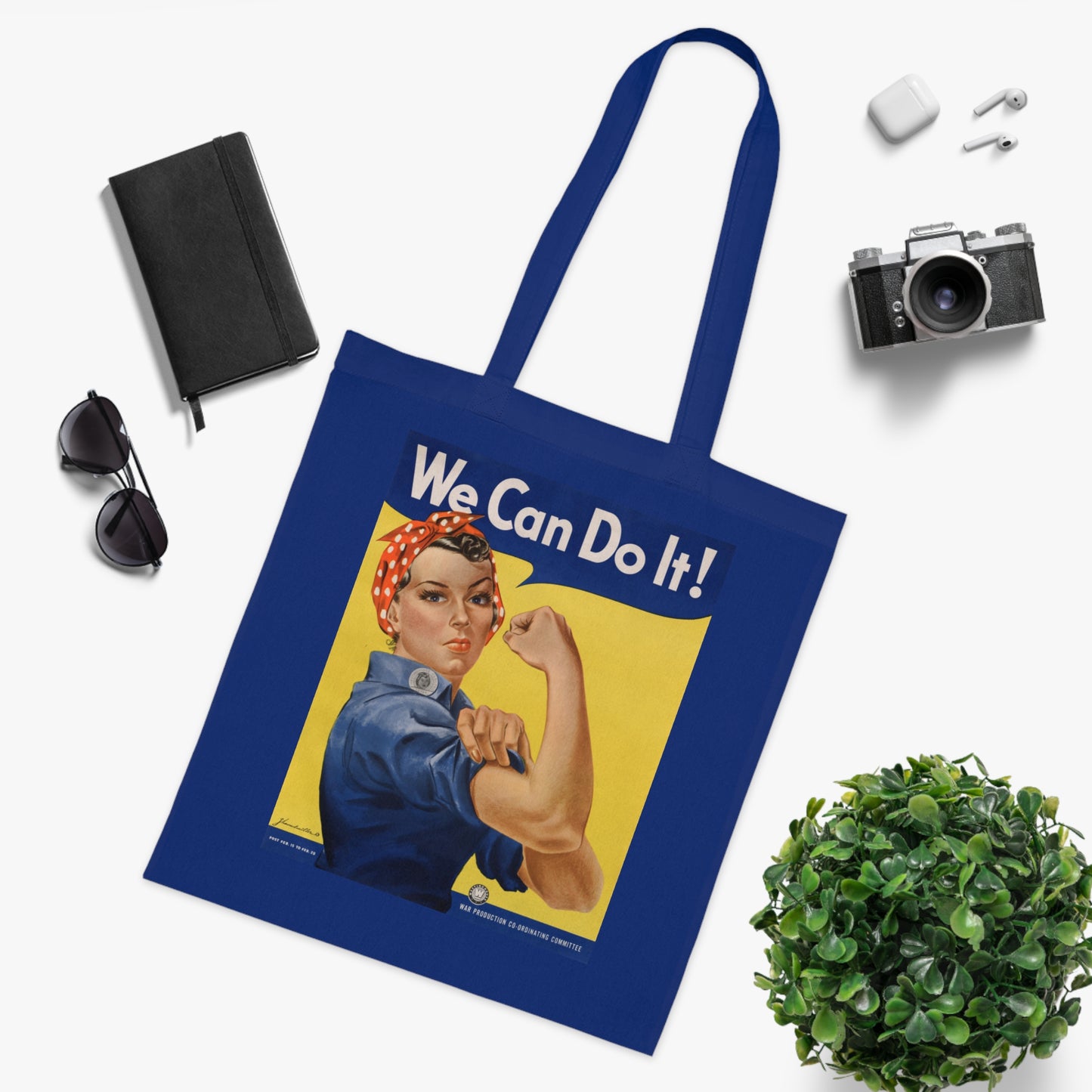We Can Do It! Rosie the Riveter Cotton Tote — Vintage Feminist Empowerment Shopper