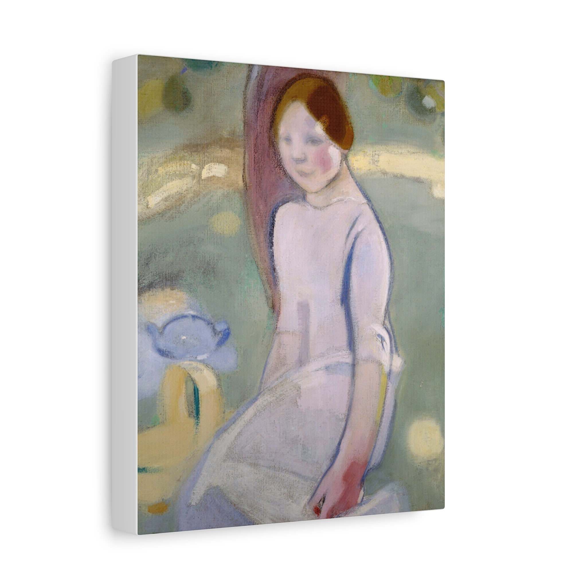 Under the Linden by Helene Schjerfbeck Soft Pastel Portrait Matte Canvas Wall Art Print