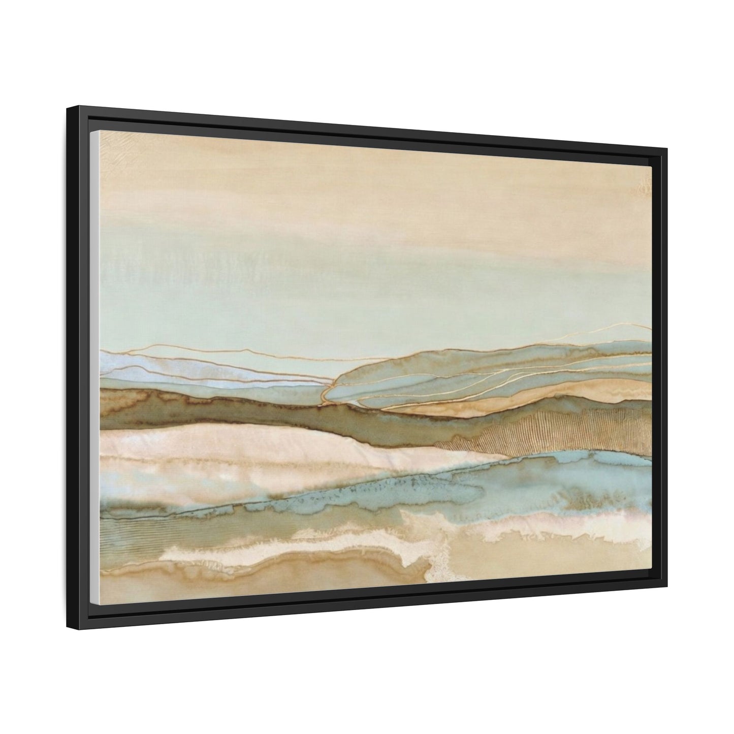 Framed Matte Canvas Coastal Abstract Landscape Wall Art