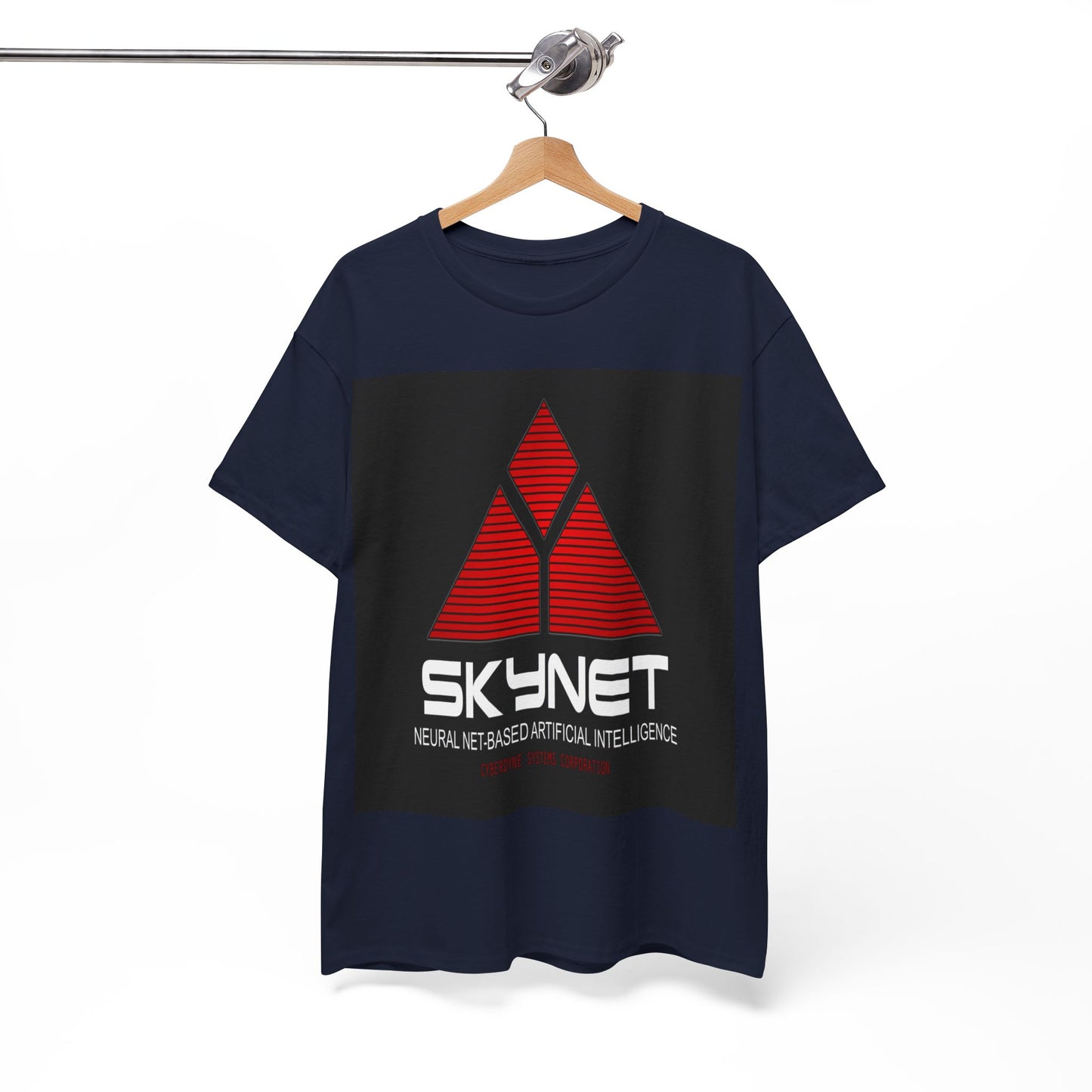 Skynet Logo Tee — Retro Red AI Graphic T-Shirt