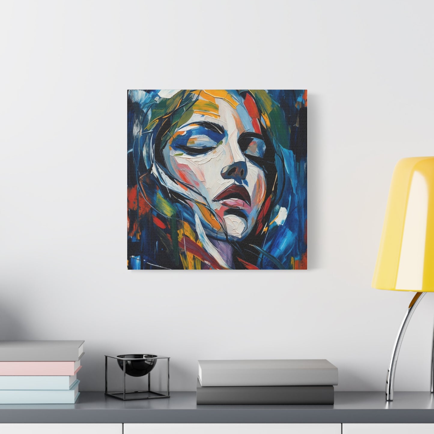 Abstract Colorful Woman Portrait Canvas