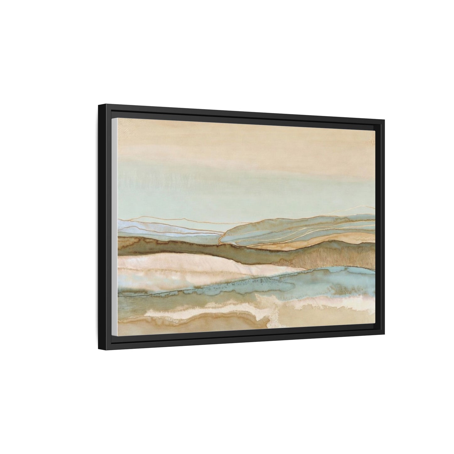 Framed Matte Canvas Coastal Abstract Landscape Wall Art