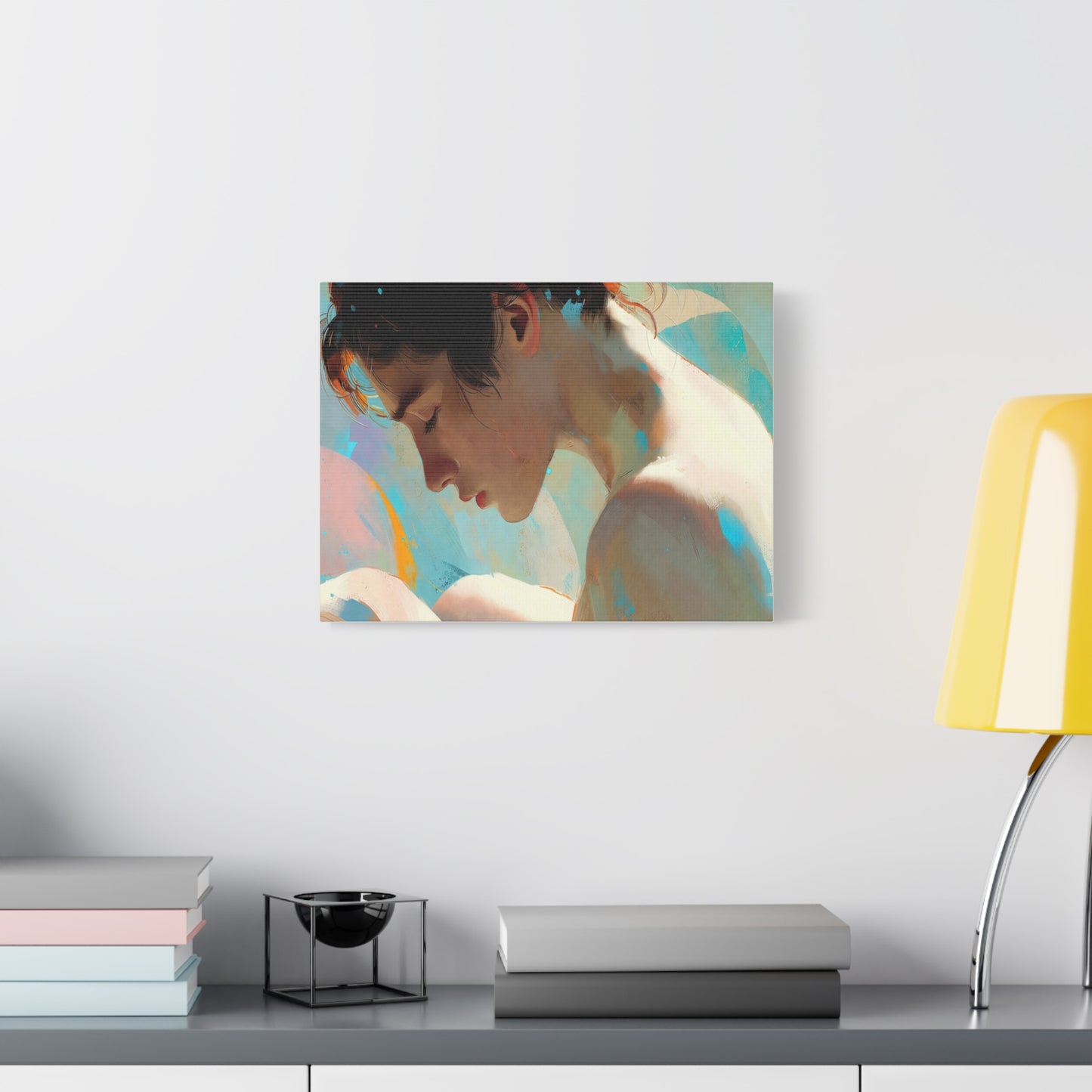 Dreamy Portrait Matte Canvas Print — Serene Female Profile Wall Art, Stretched 1.25"