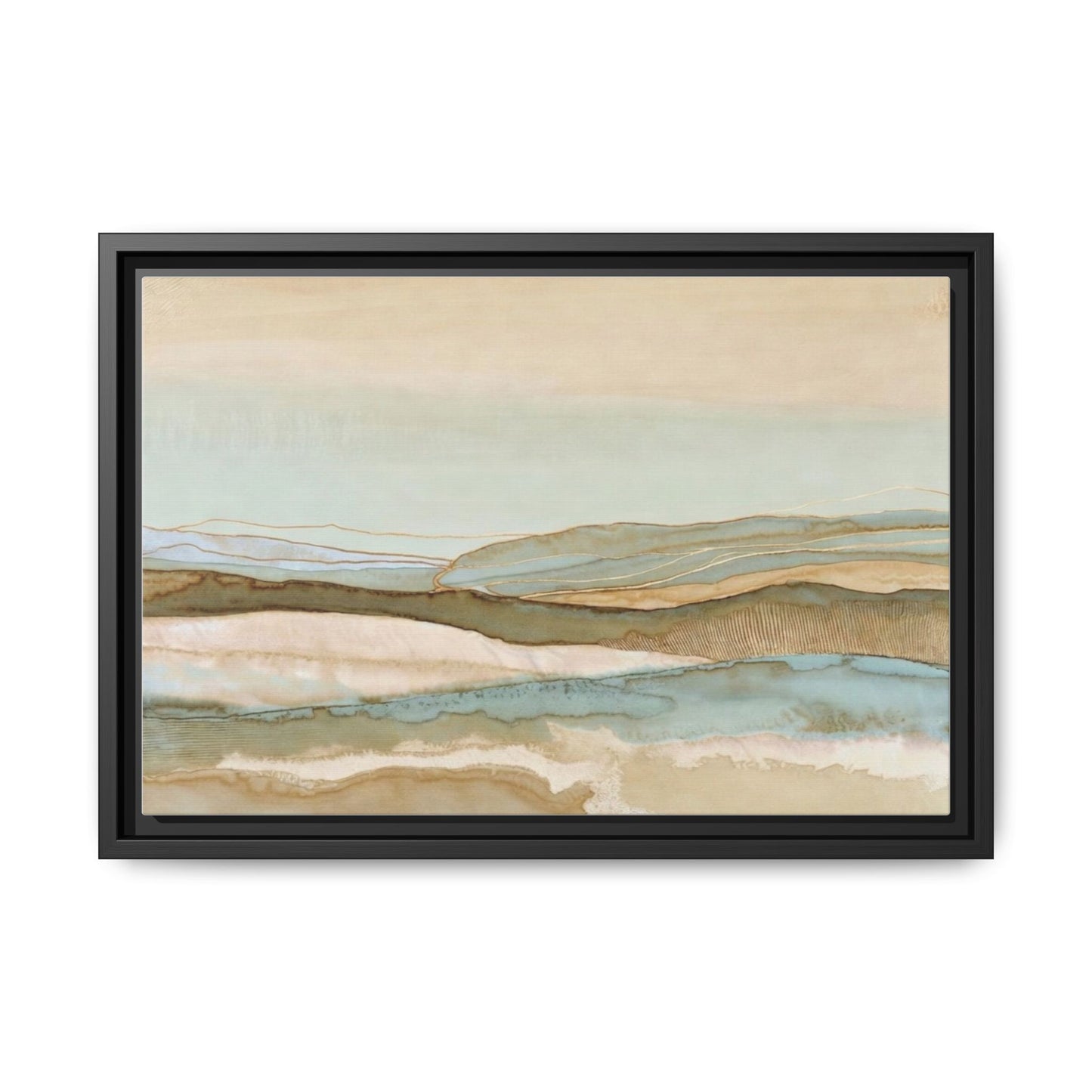 Framed Matte Canvas Coastal Abstract Landscape Wall Art