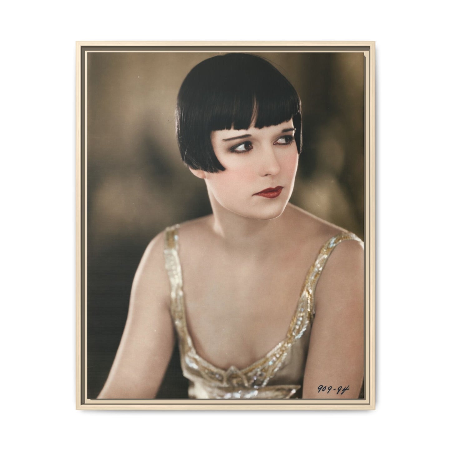 Vintage Louise Brooks Portrait Matte Canvas Framed Wall Art
