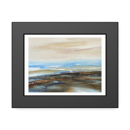Framed Paper Poster — Abstract Coastal Watercolor Landscape Print