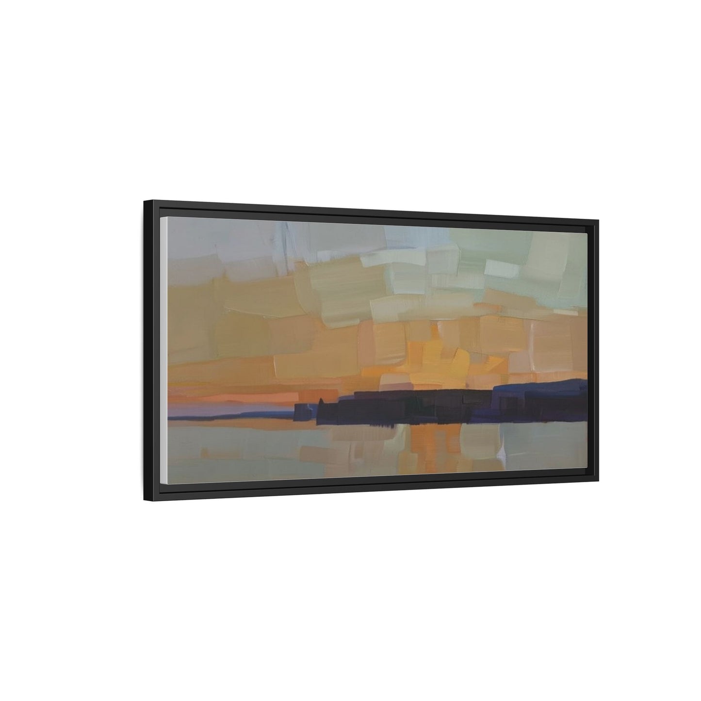 Framed Matte Canvas Sunset Abstract Landscape Art Print