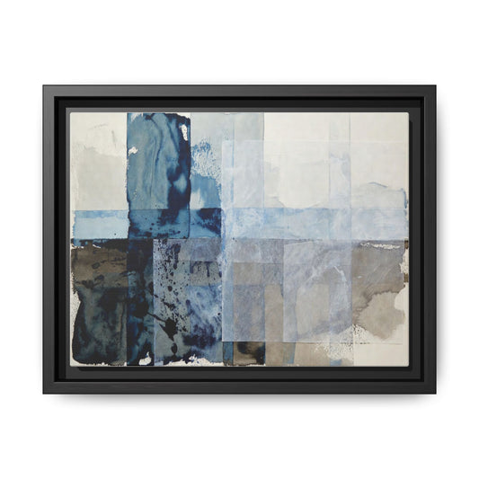 Abstract Coastal Blue Framed Canvas Art