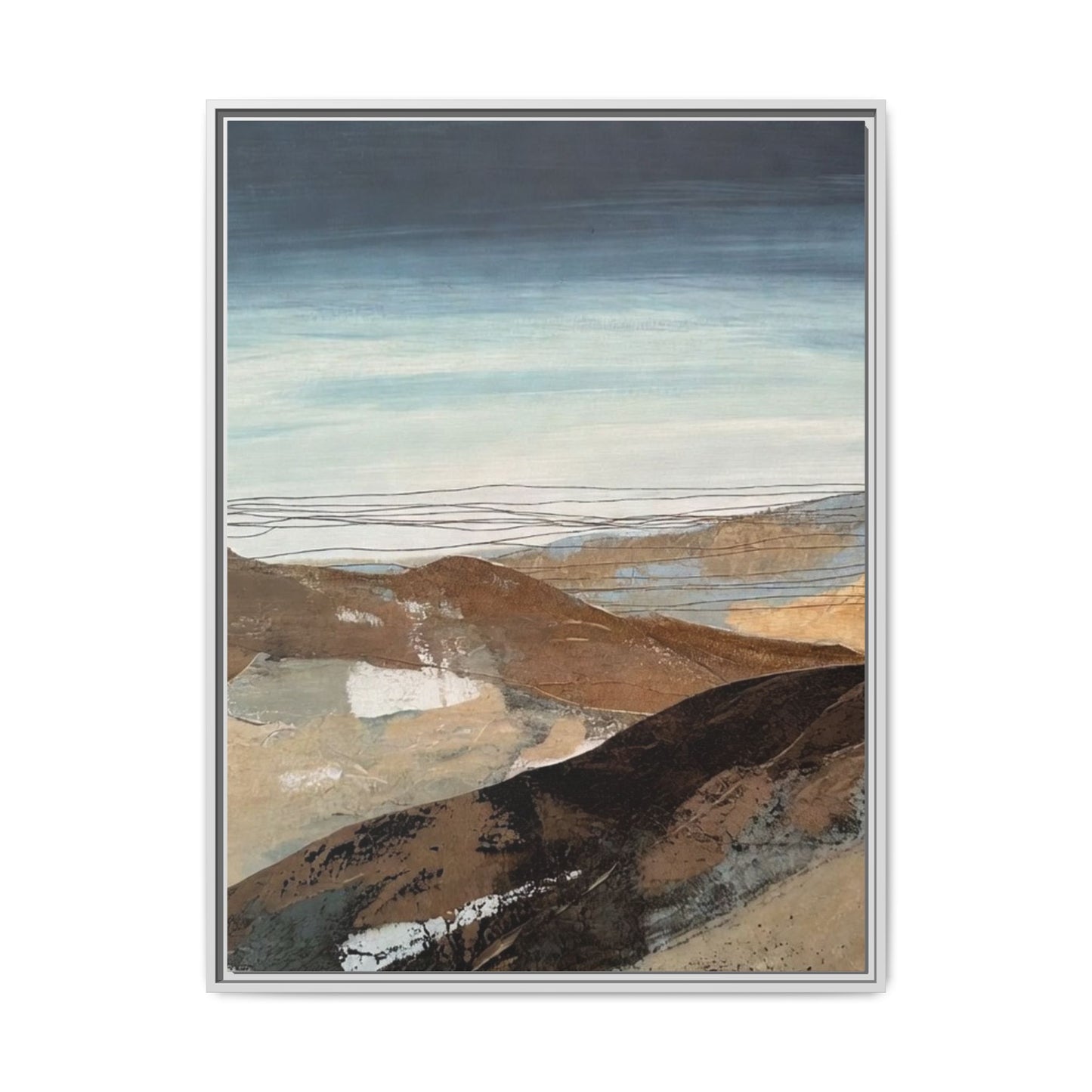Framed Matte Canvas Art — Serene Abstract Landscape