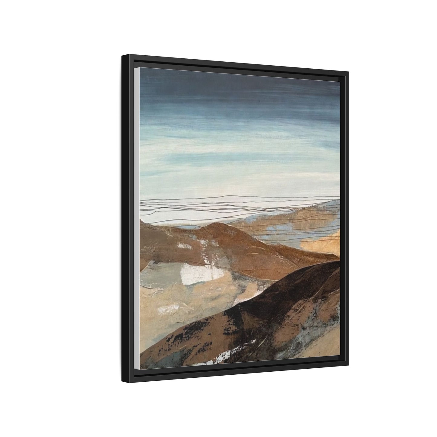 Framed Matte Canvas Art — Serene Abstract Landscape