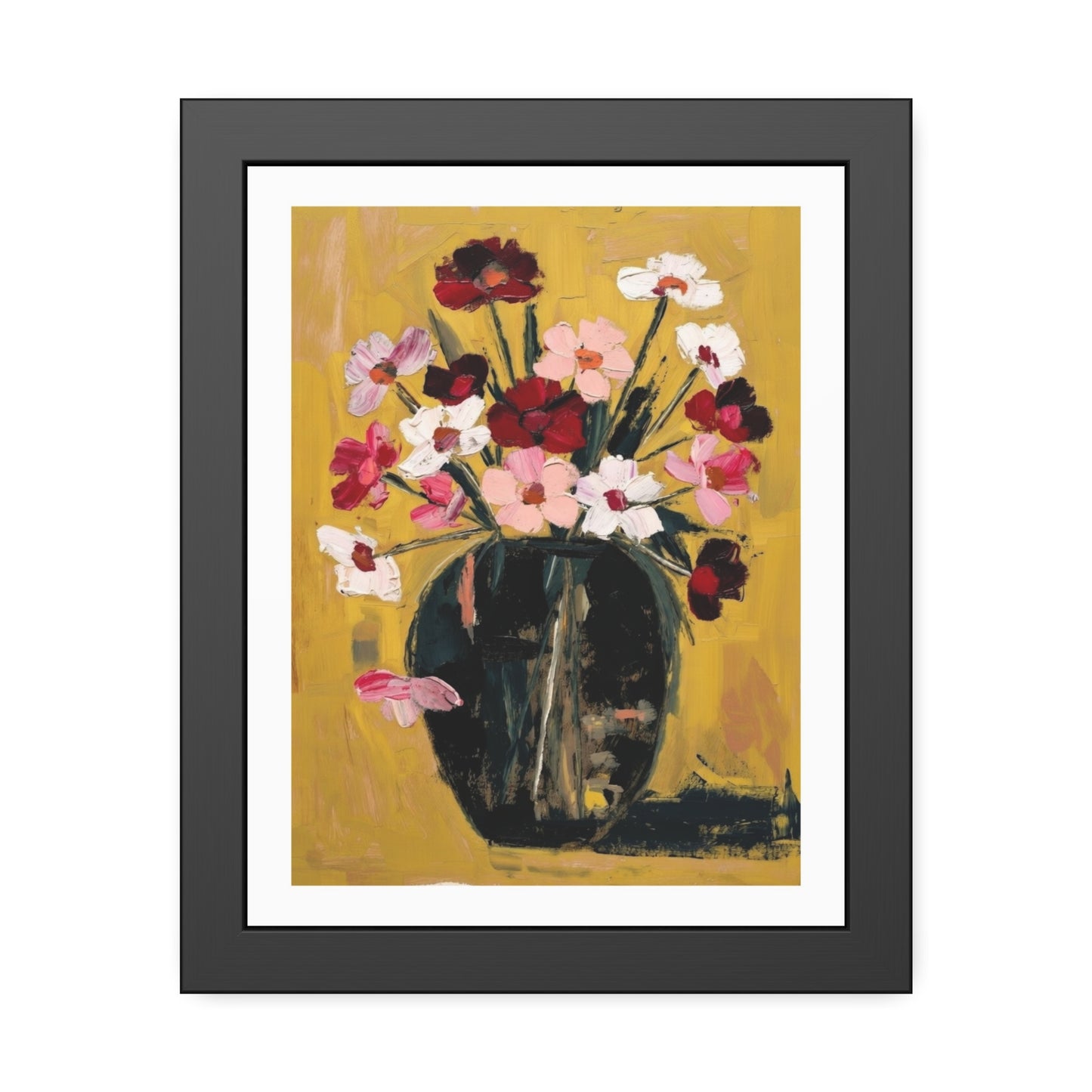 Framed Poster  Abstract Floral Vase Art Print