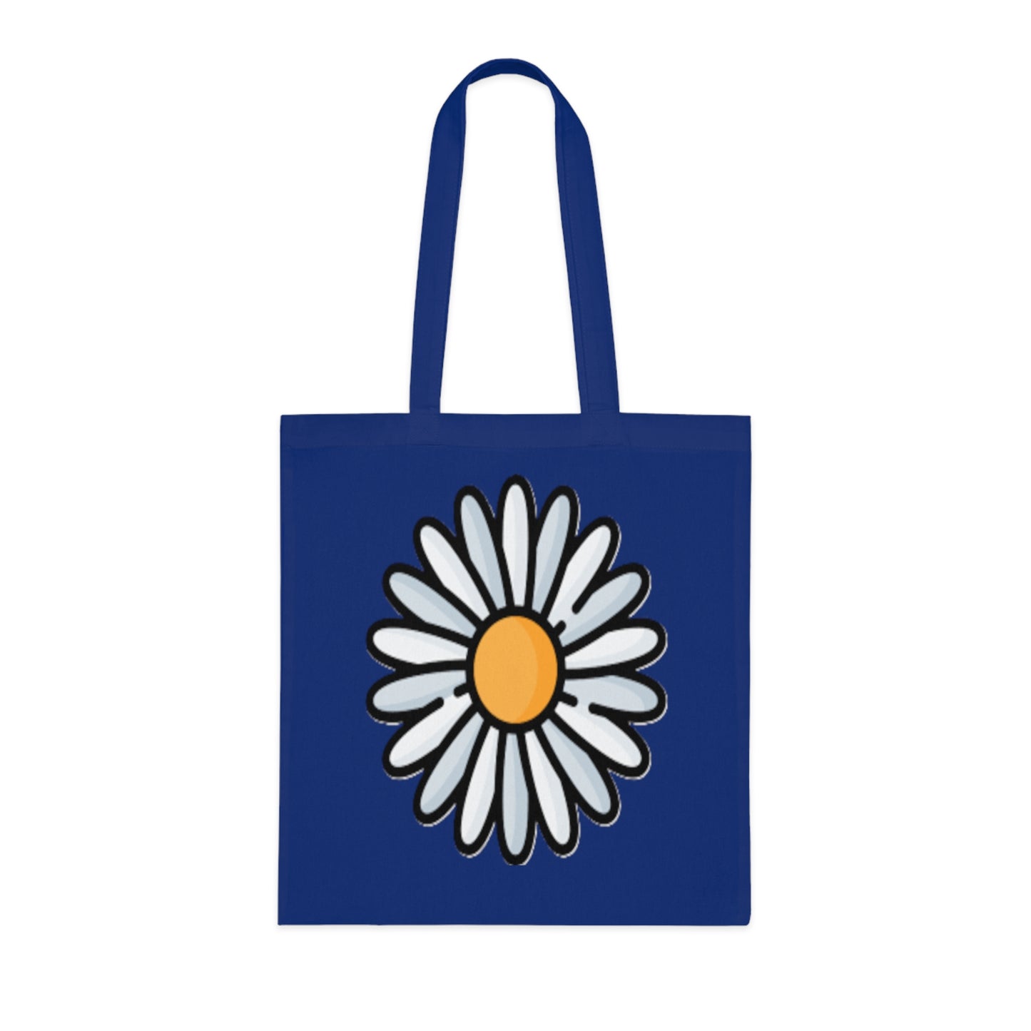 Daisy Print Cotton Tote Bag – Cute Floral Market Tote