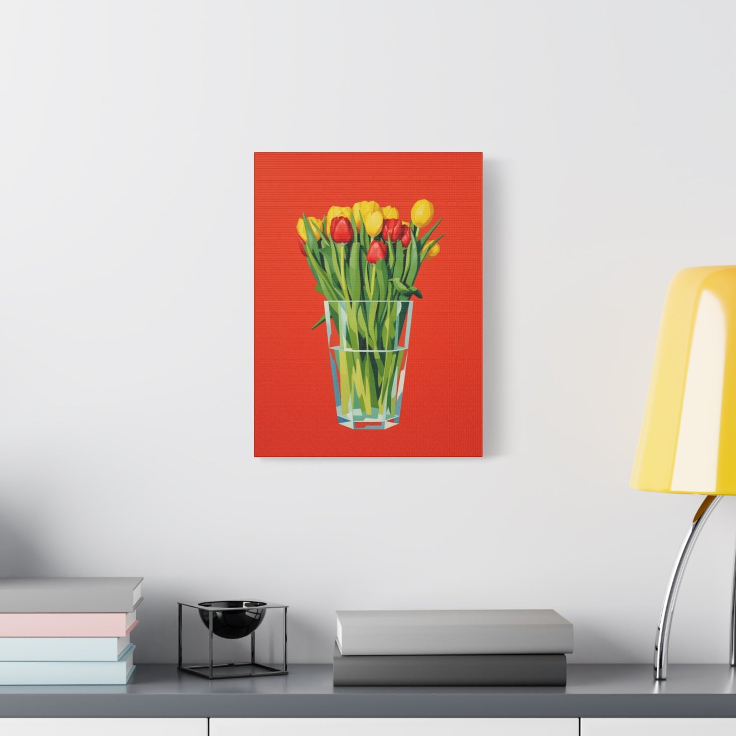 Tulip Bouquet Canvas Print — Vibrant Red Floral Wall Art