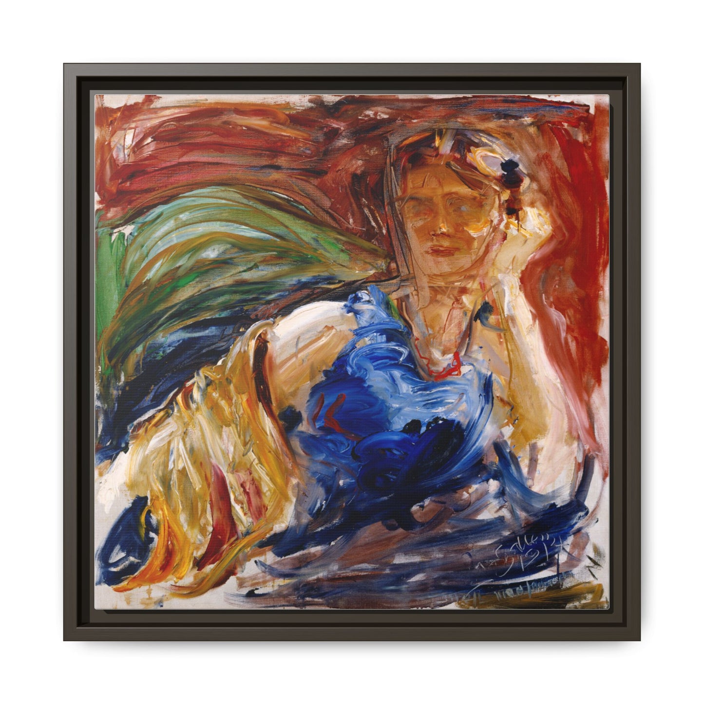 Portrait of hyllis Sjostrom by Akseli Gallen-Kallela Canvas Matte Framed Wall Art Print