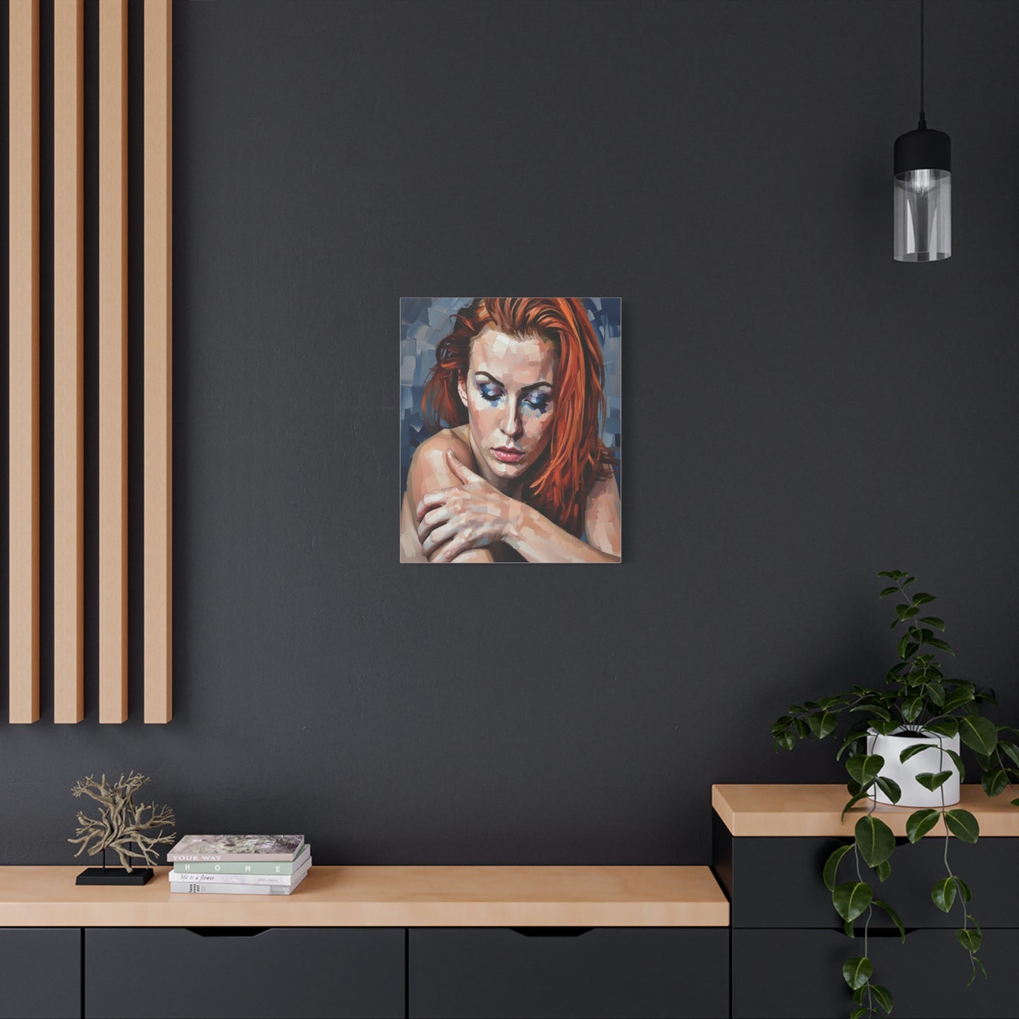 Red-Headed Woman Portrait Canvas Print — Matte Stretched Wall Art