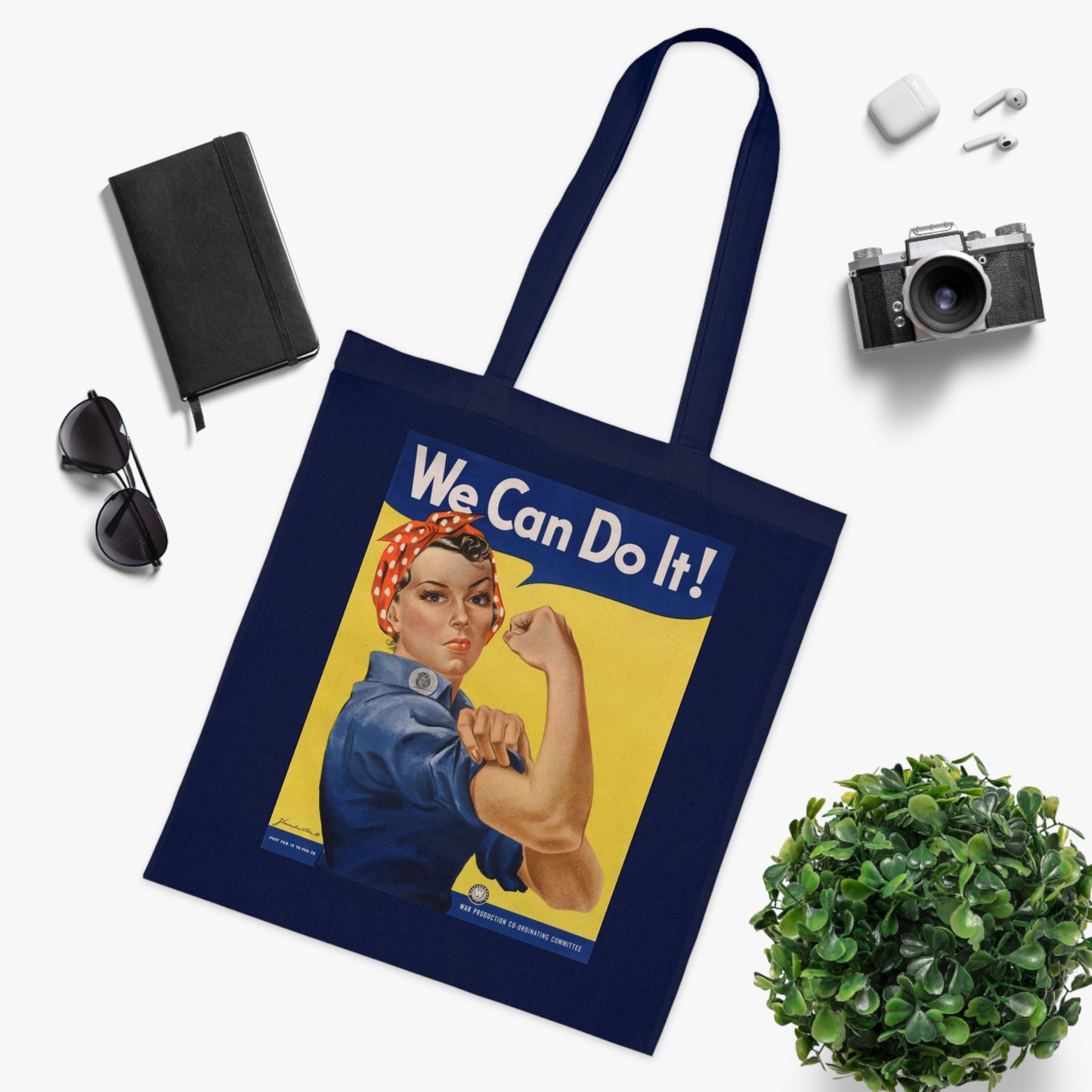 We Can Do It! Rosie the Riveter Cotton Tote — Vintage Feminist Empowerment Shopper