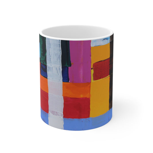 Abstract Color Block Mug — Vibrant Geometric Art Coffee Cup