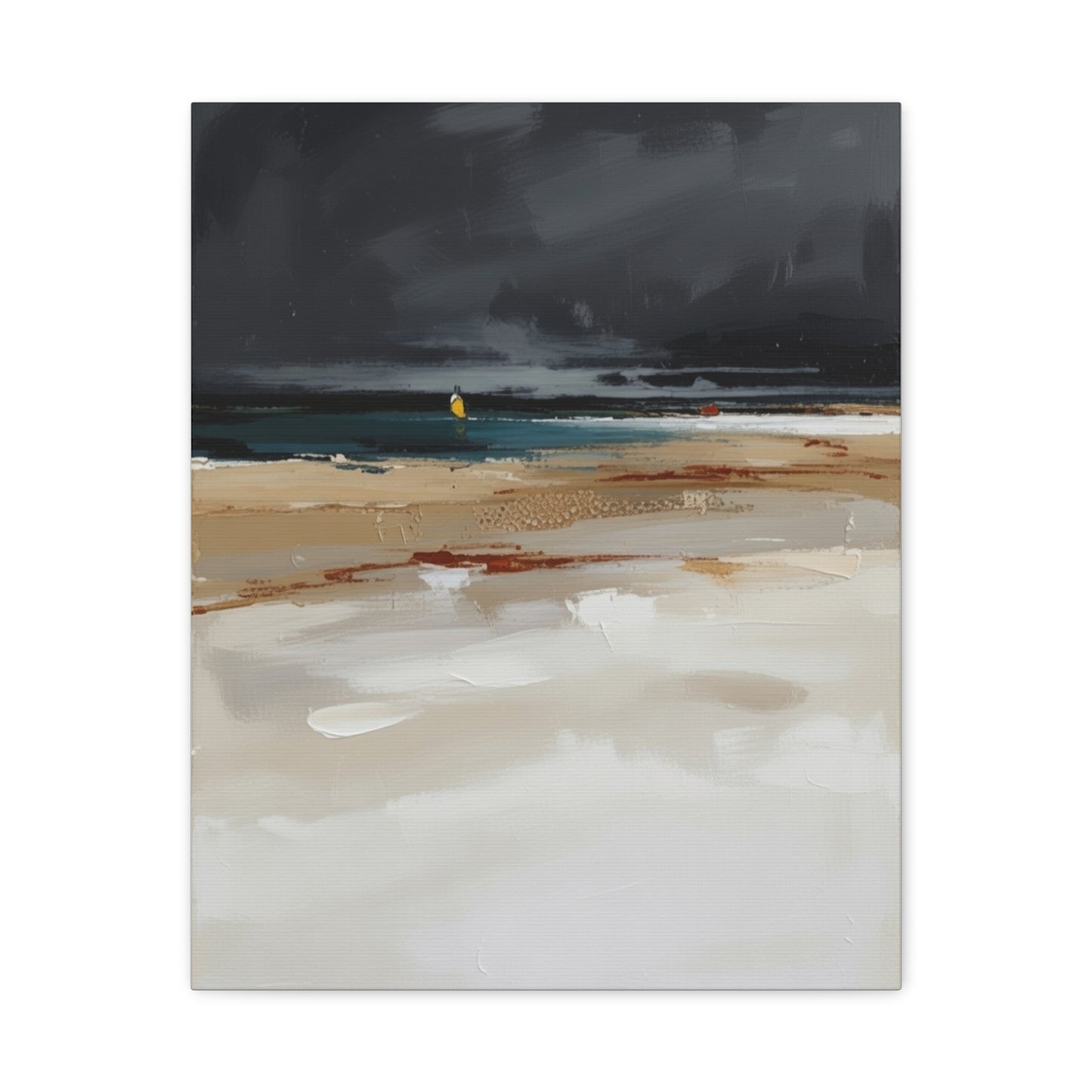 Beachscape Canvas Art — Stormy Seascape Matte Stretched Wall Art