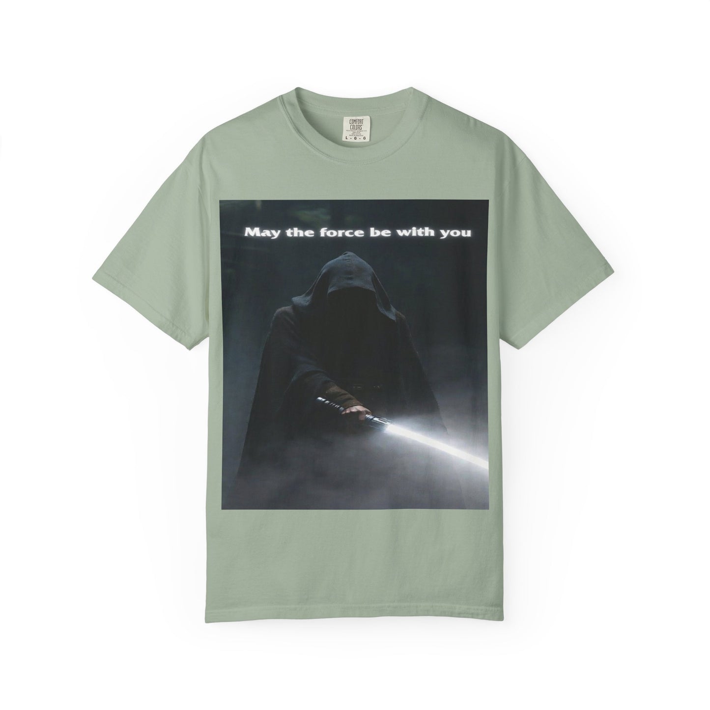 May the Force Be With You T-Shirt — Dark Hooded Lightsaber Graphic Tee
