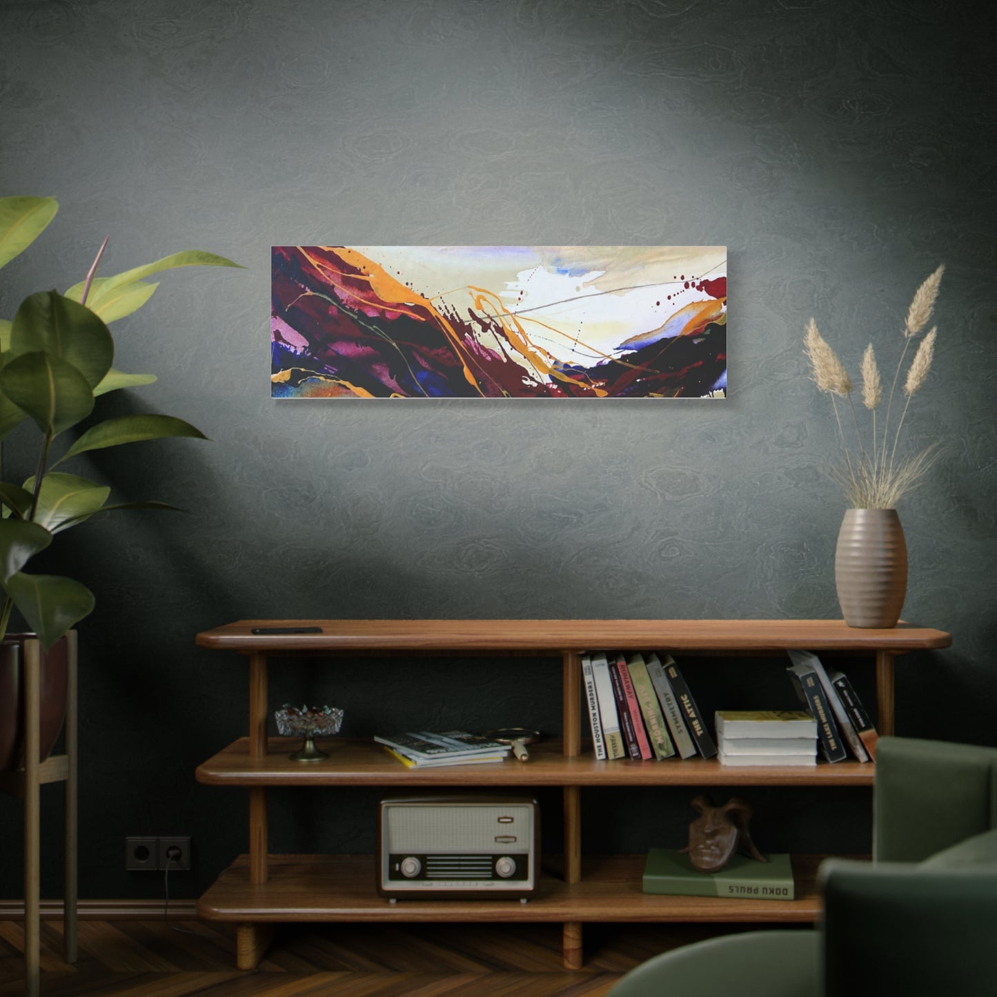 Abstract Color Flow Matte Stretched Canvas – Vibrant Modern Wall Art
