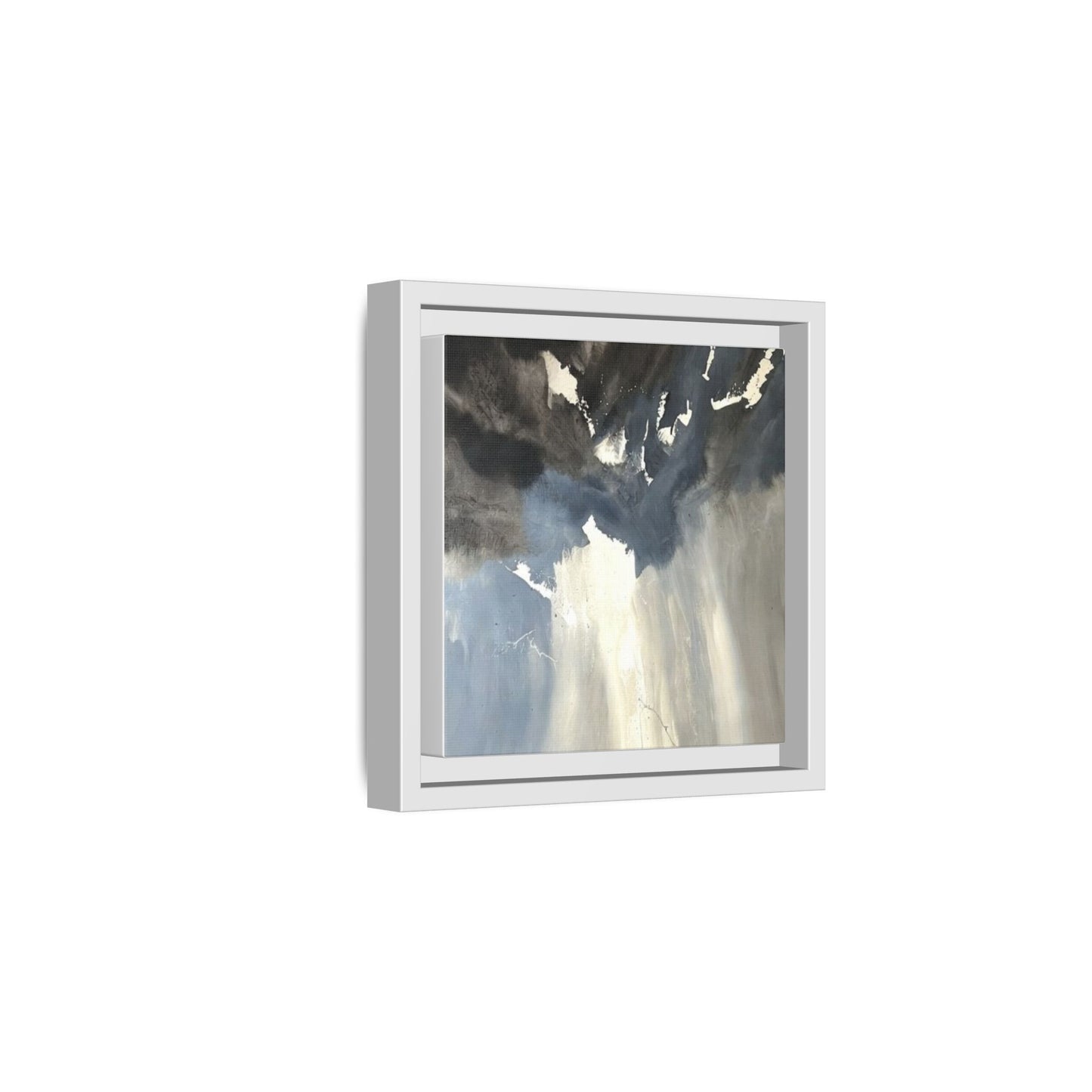 Framed Matte Canvas Art — Moody Abstract Sky Painting