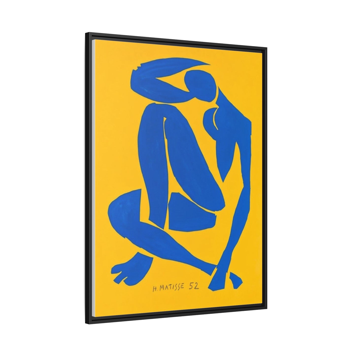 Abstract Blue Nude Matte Canvas Wall Art, Framed
