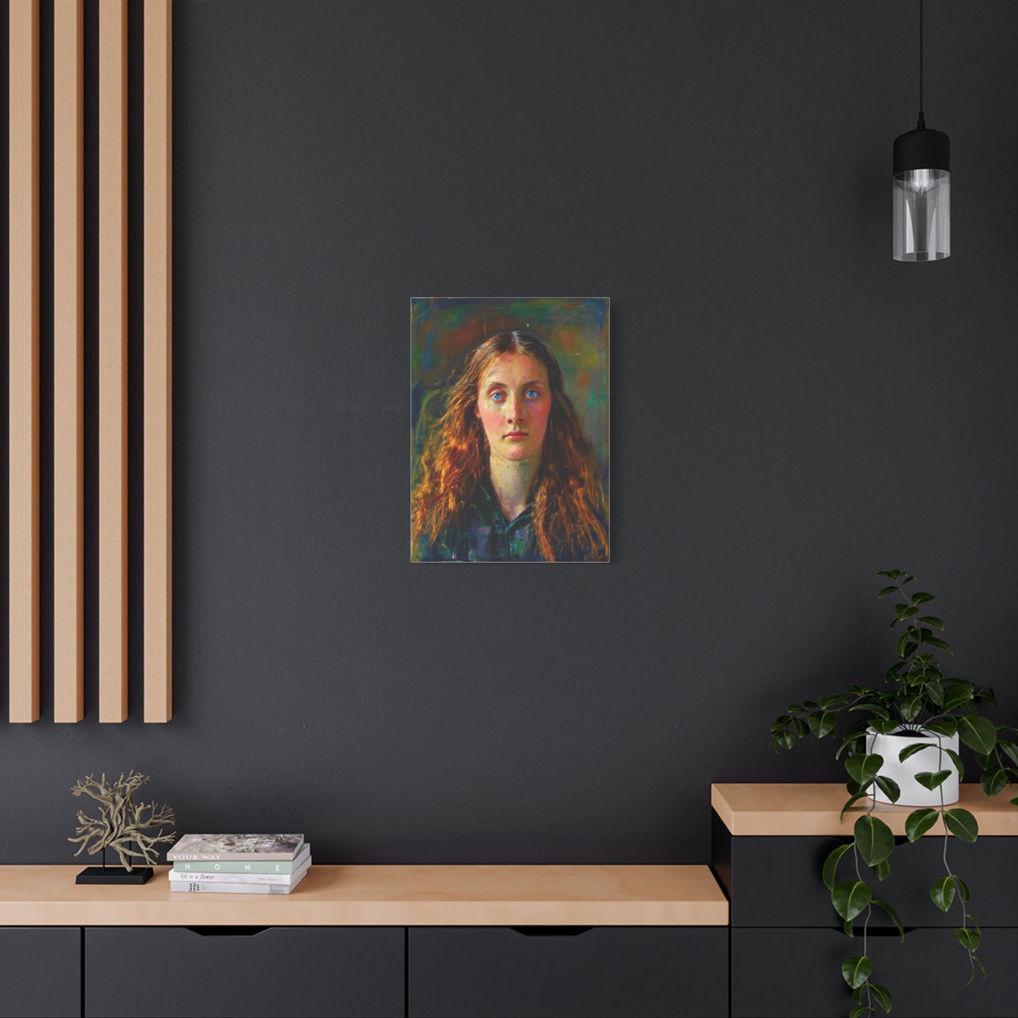 Portrait Canvas Print — Victorian Woman Oil Painting on Stretched Matte Canvas