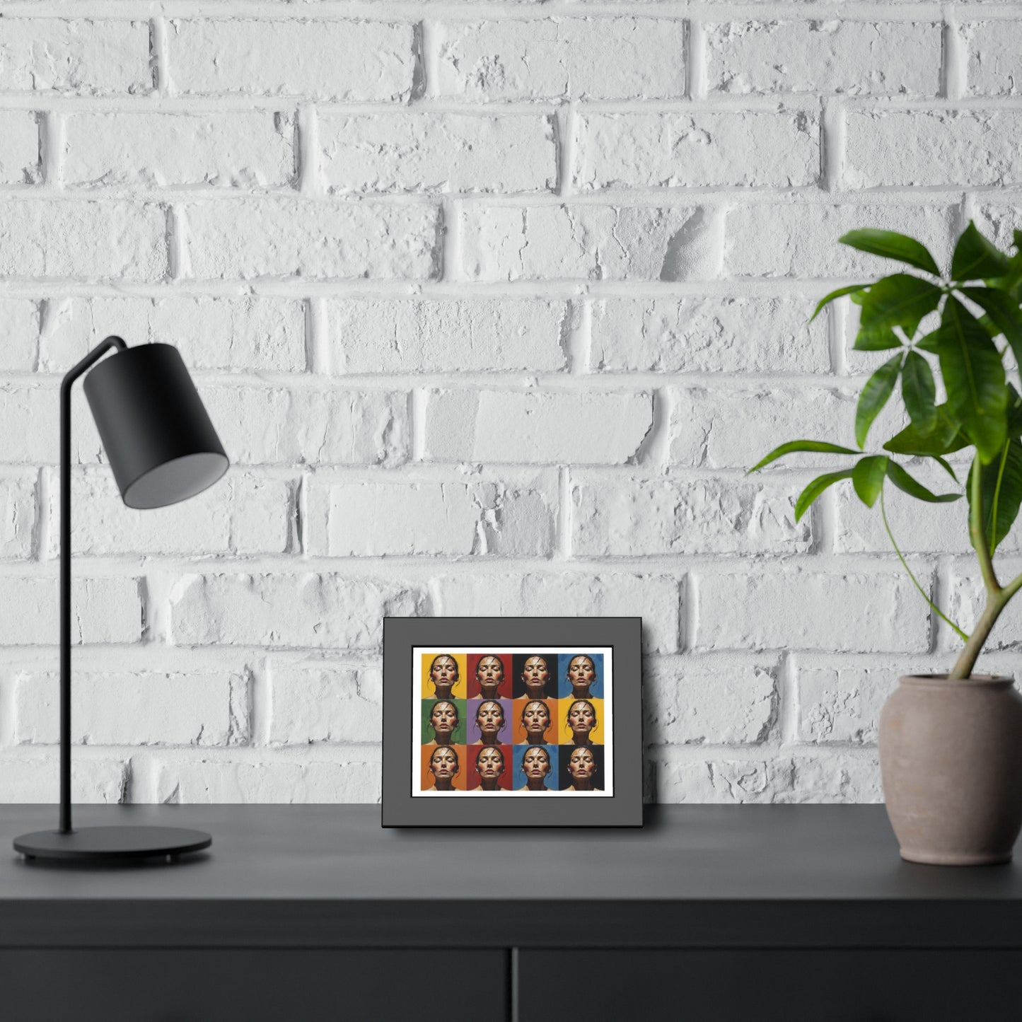 Framed Poster – Color Pop Portrait Grid Wall Art