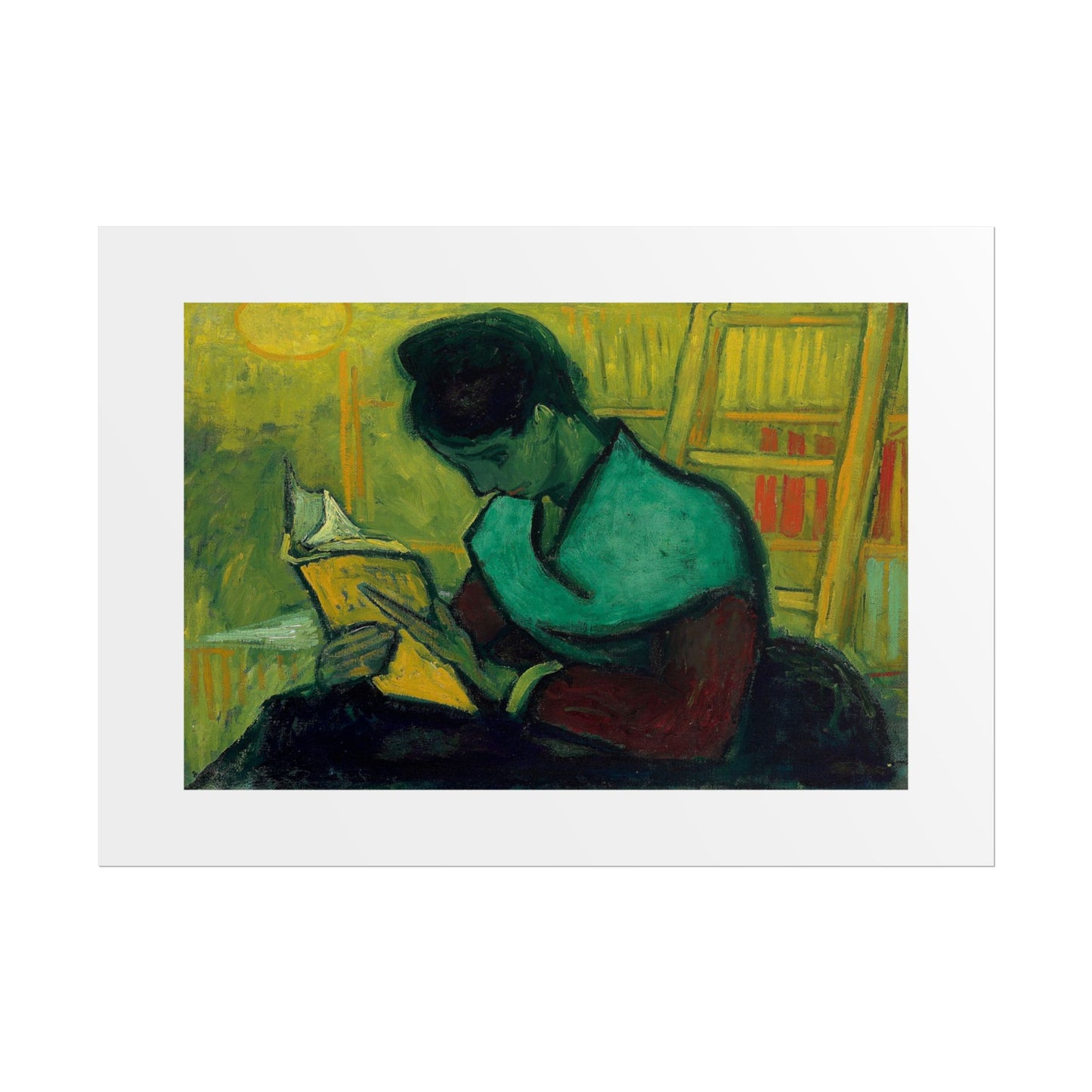 Une liseuse de romans by Vincent Van Gogh Wall Art Print