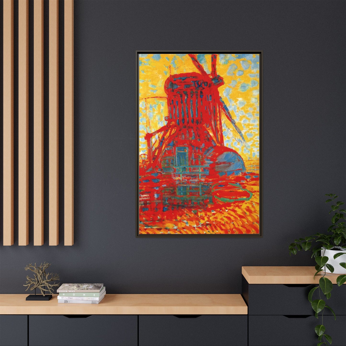 Mill by Sunlight by Piet Mondrian Matte Framed Canvas Wall Art Print
