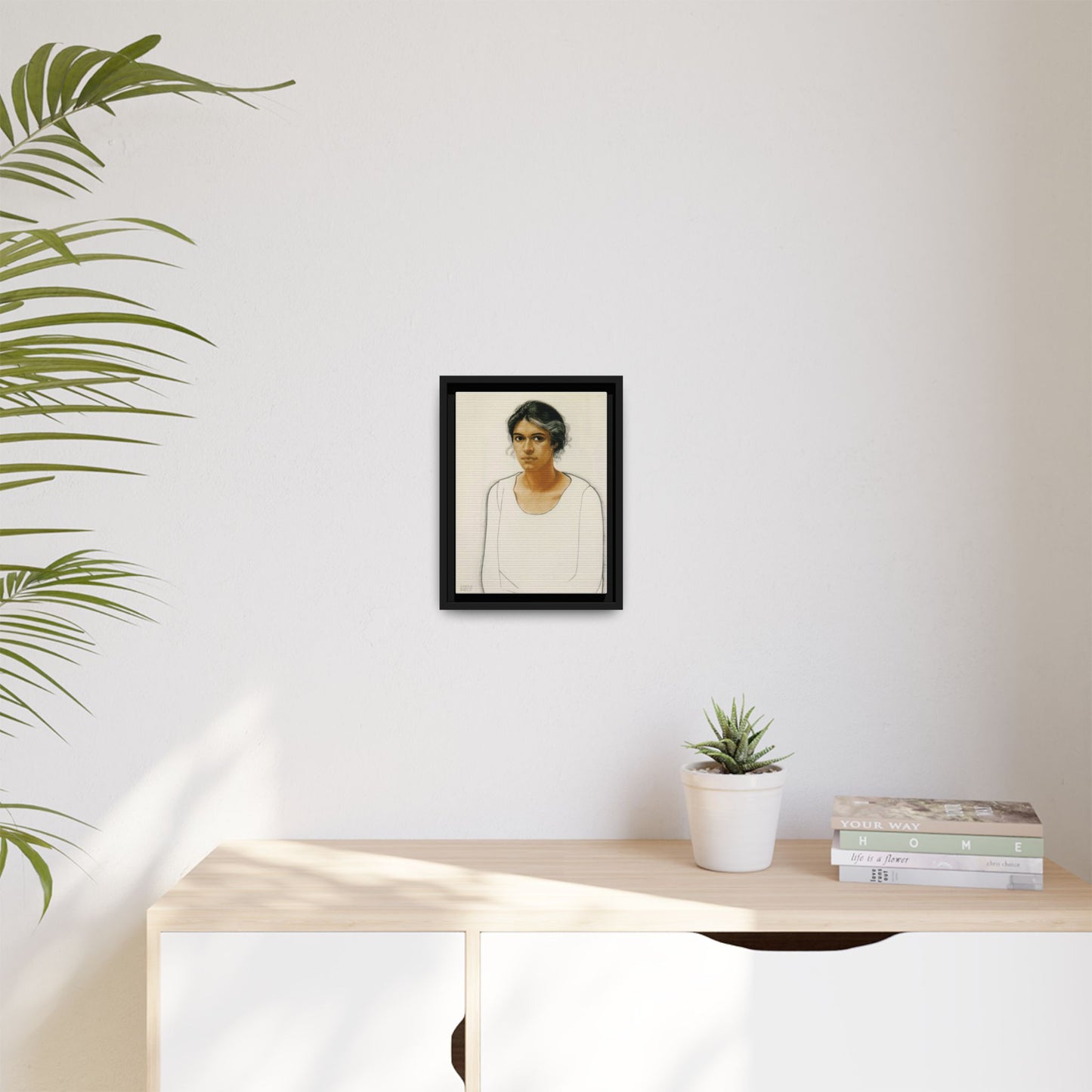 Portrait of a Woman by Winold Reiss Framed Matte Canvas Portrait Print