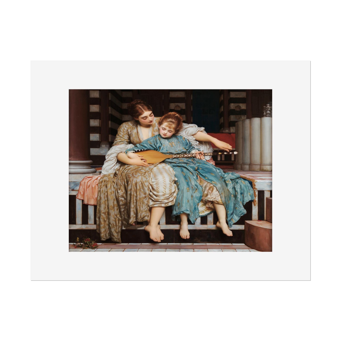 Music Lesson by Frederic Leighton Wall Art Print