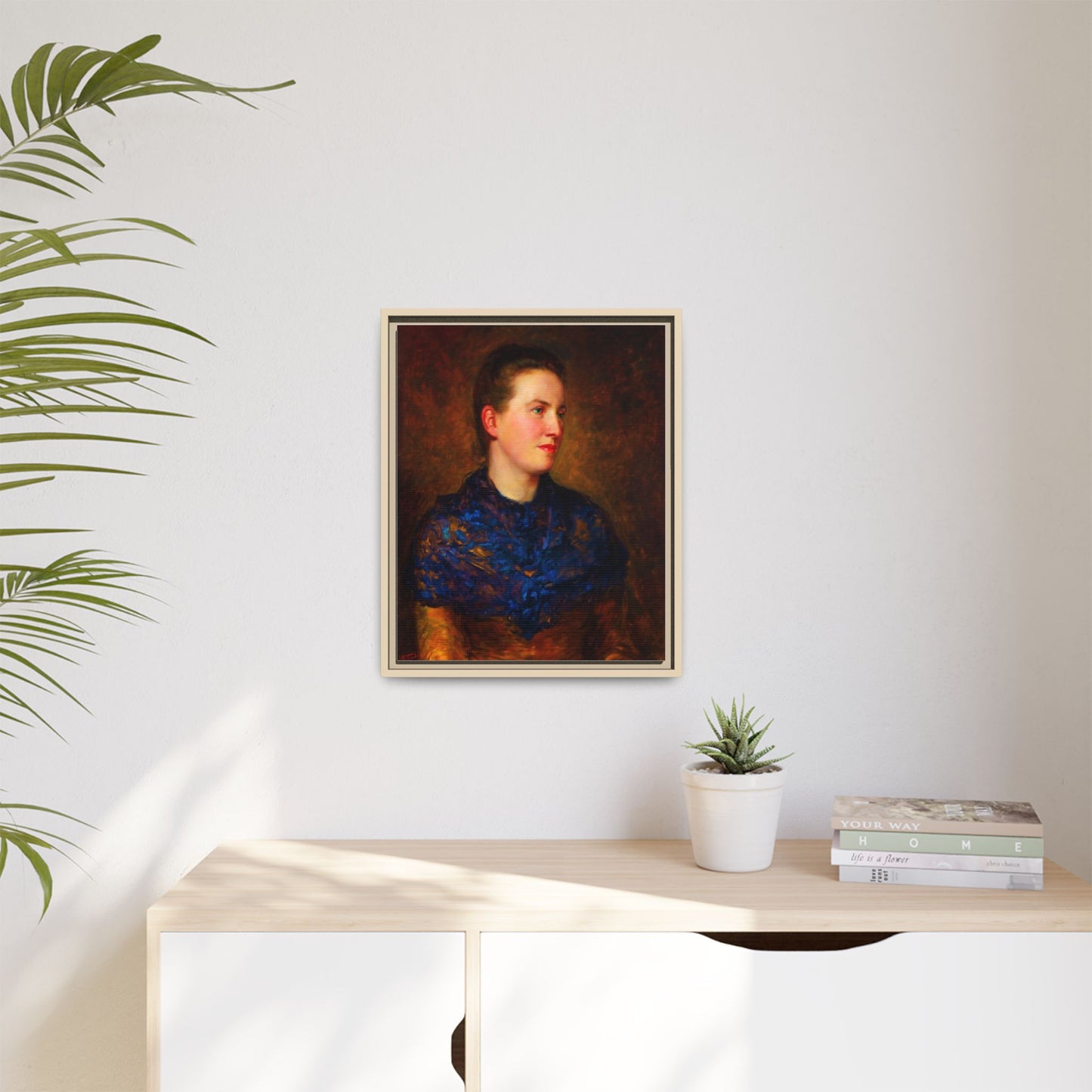 Framed Matte Canvas Portrait Print — Classic Victorian Woman Wall Art