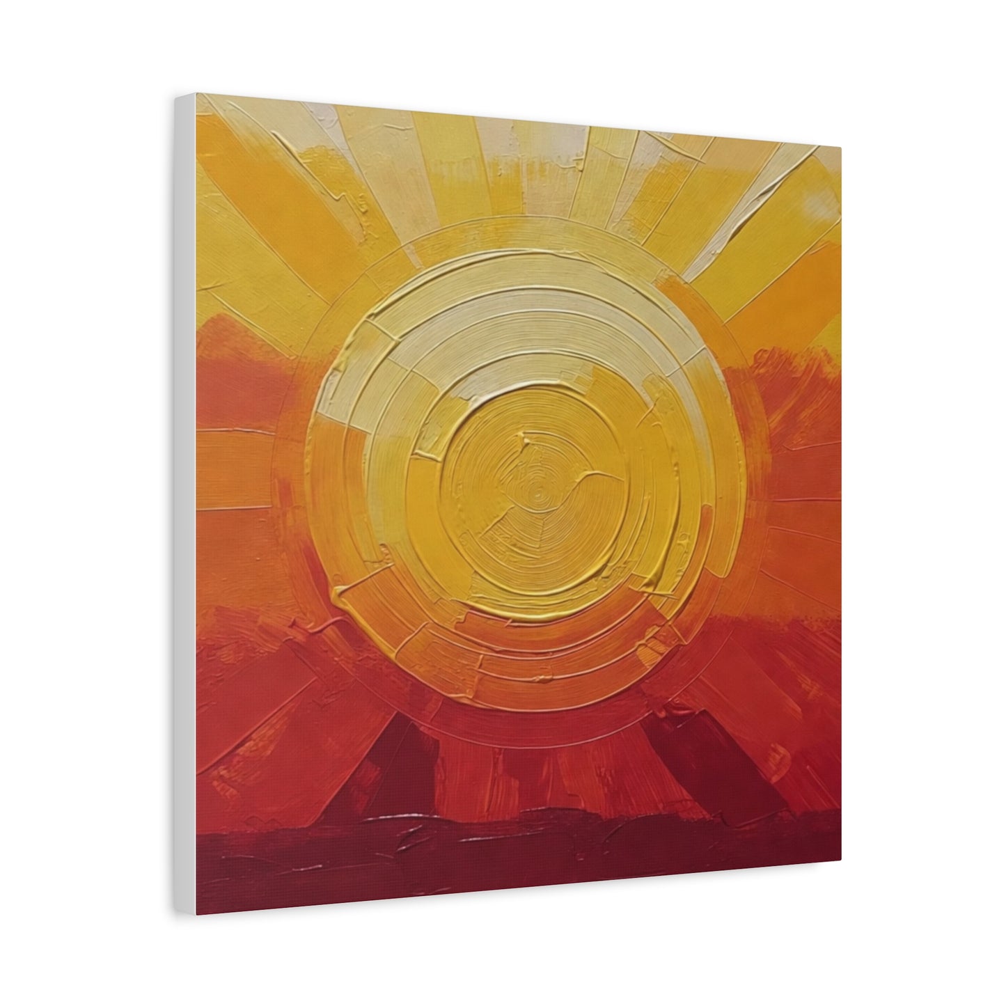 Abstract Sunrise Canvas Wall Art — Warm Sunrise Texture Matte Stretched Canvas