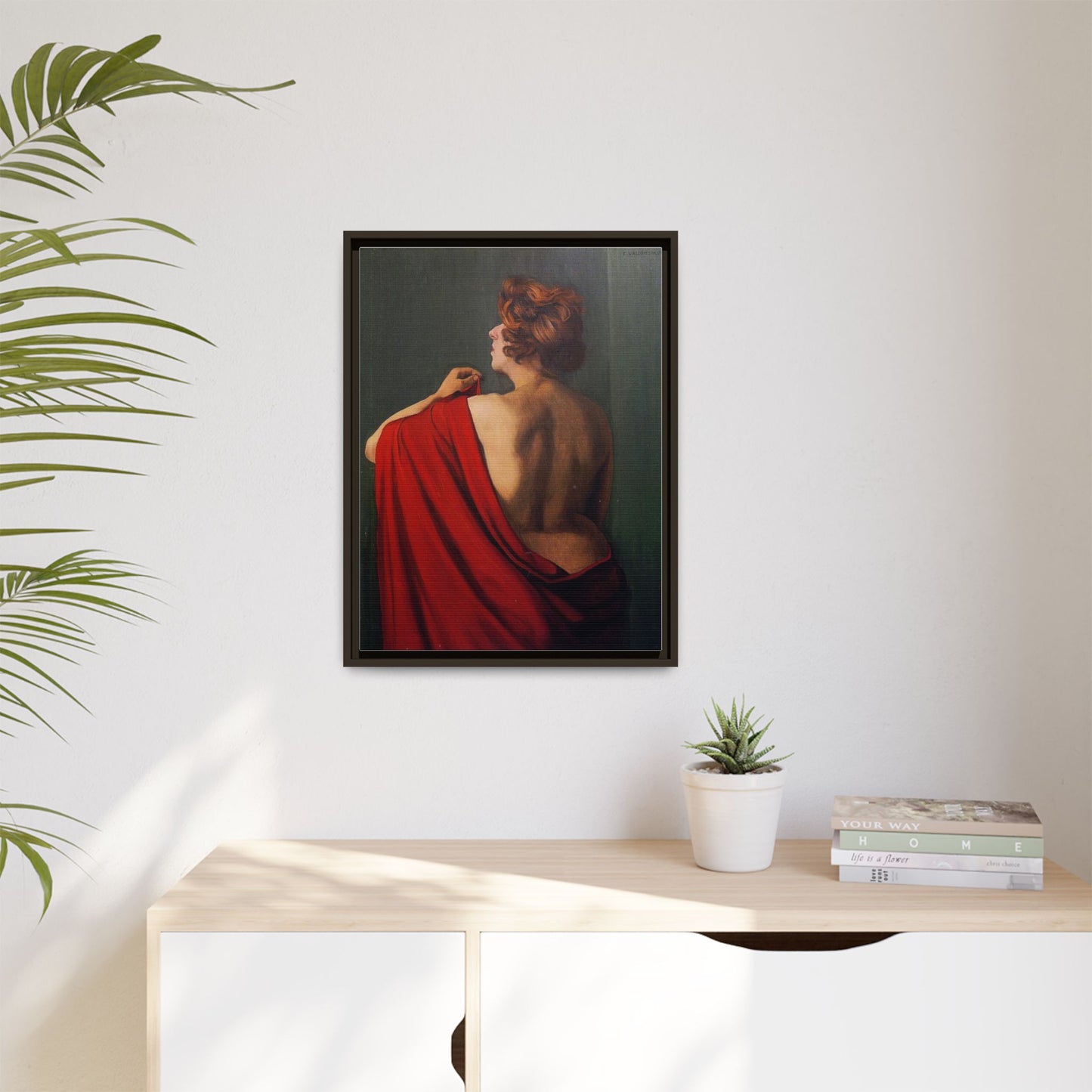Femme au châle rouge by Félix Vallotton Framed Matte Canvas Wall Art Print